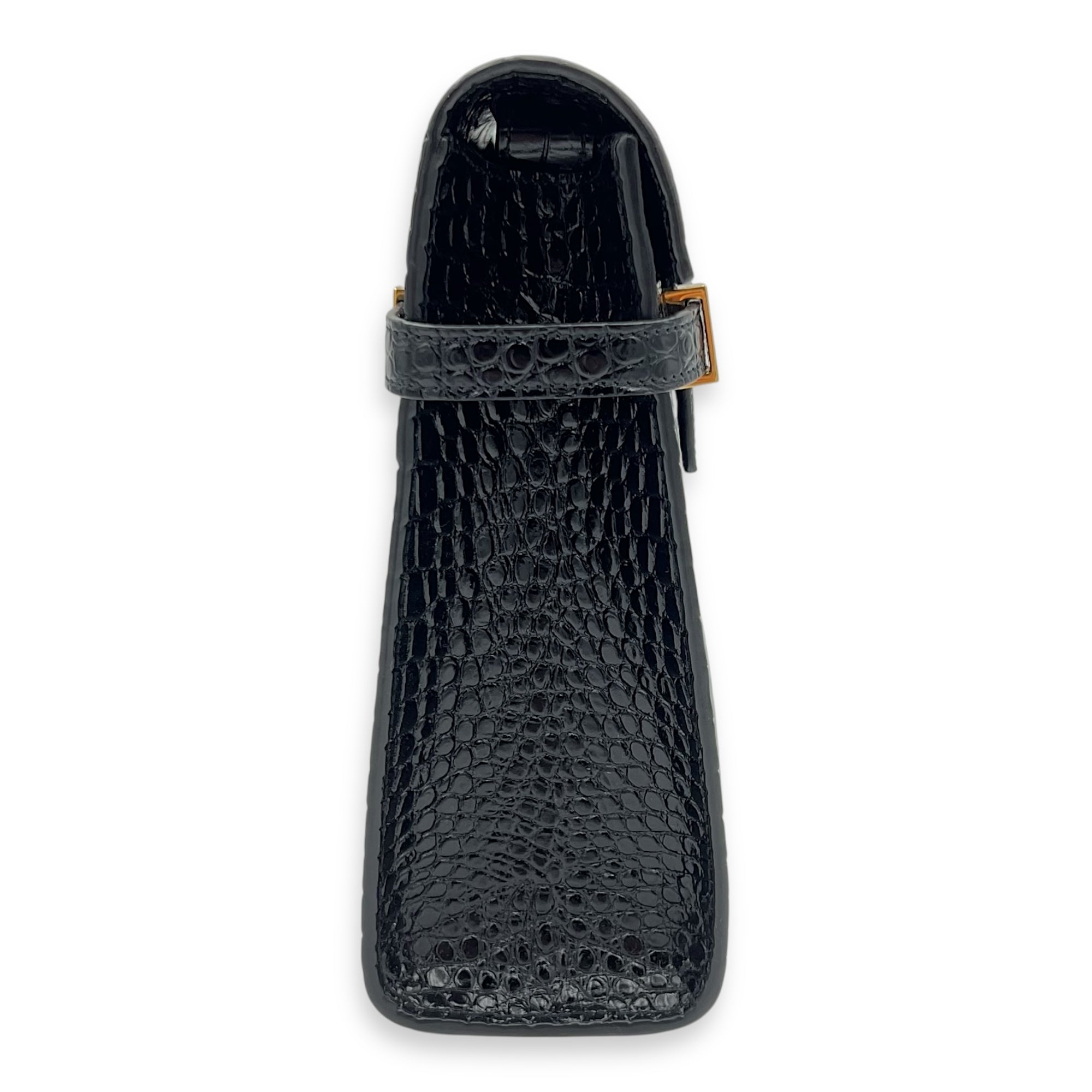 Manhattan Crossbody Bag Medium Black in Calfskin, Gold hardware - Image 4