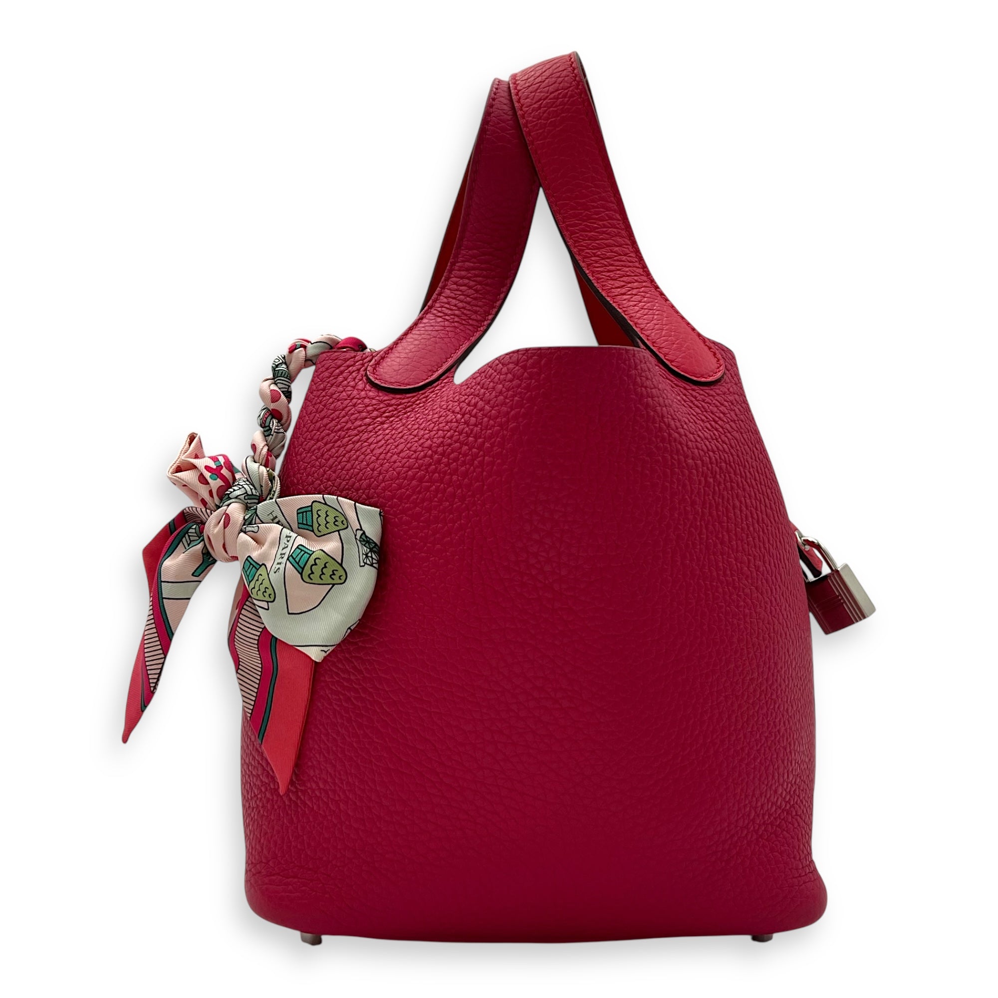 Picotin 18 Mexican rose/ rouge de coeur Top Handle Bag in Clemence, Palladium hardware - Image 5