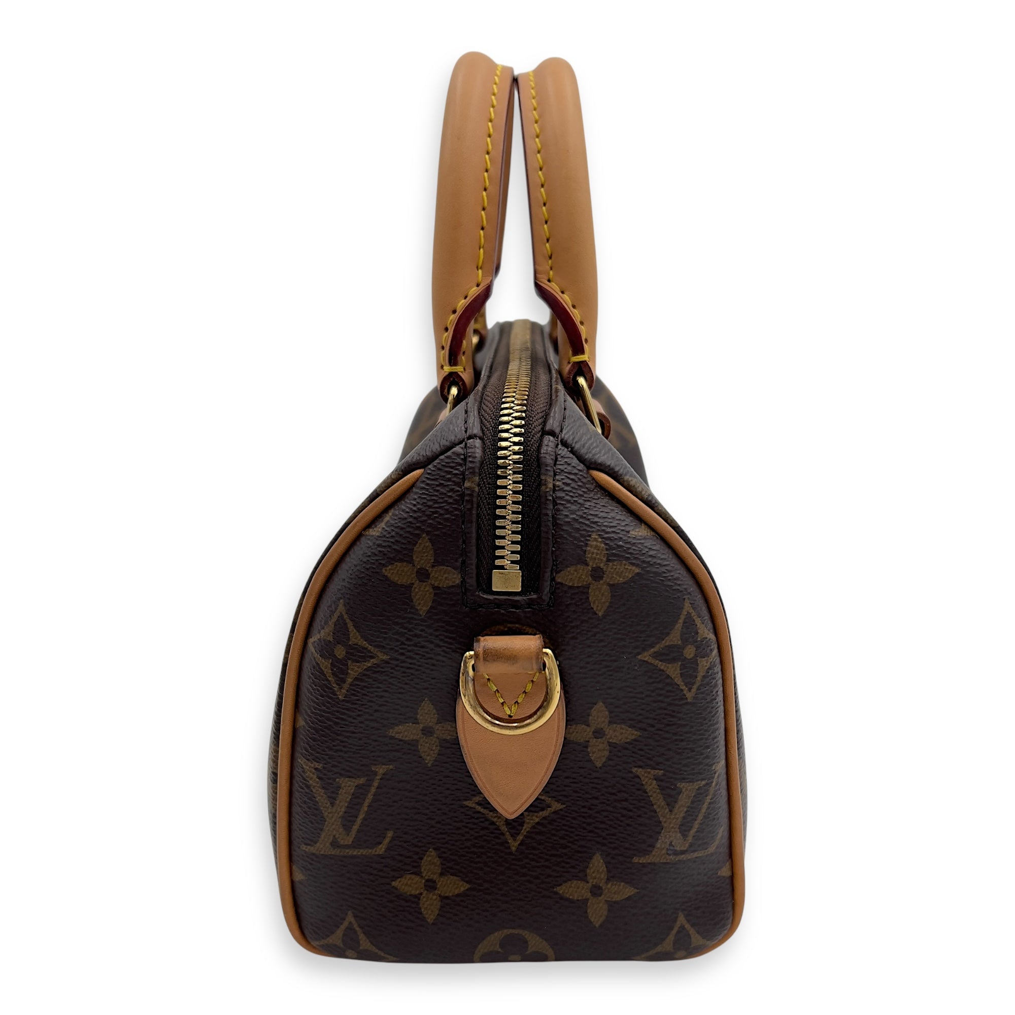 Speedy Bandouliere Top Handle Bag 20 Brown in Monogram Coated Canvas, Gold hardware - Image 4