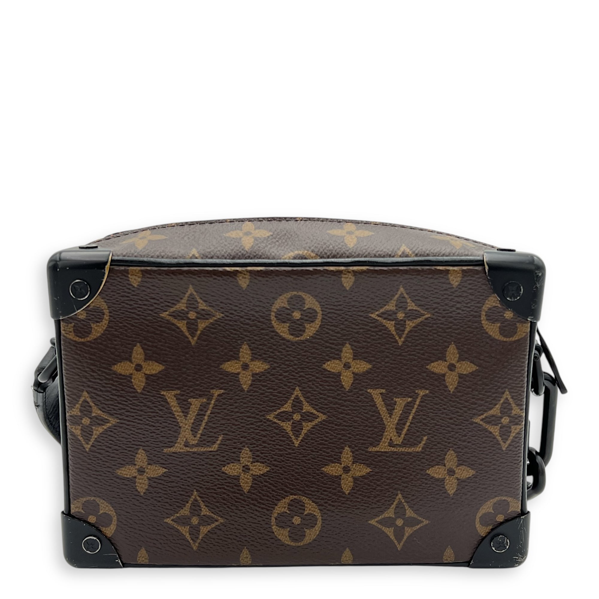 Soft Trunk Shoulder Bag Brown in Monogram Coated Canvas, Black hardware - Image 3
