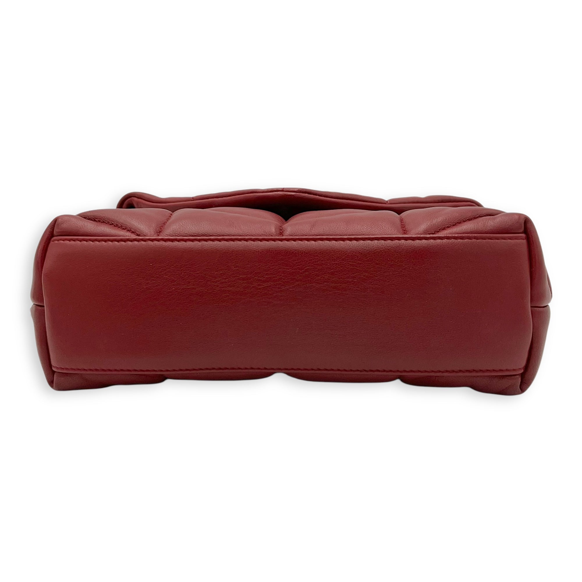 Puffer Mini Red Shoulder Bag in Lambskin, Gold hardware - Image 6