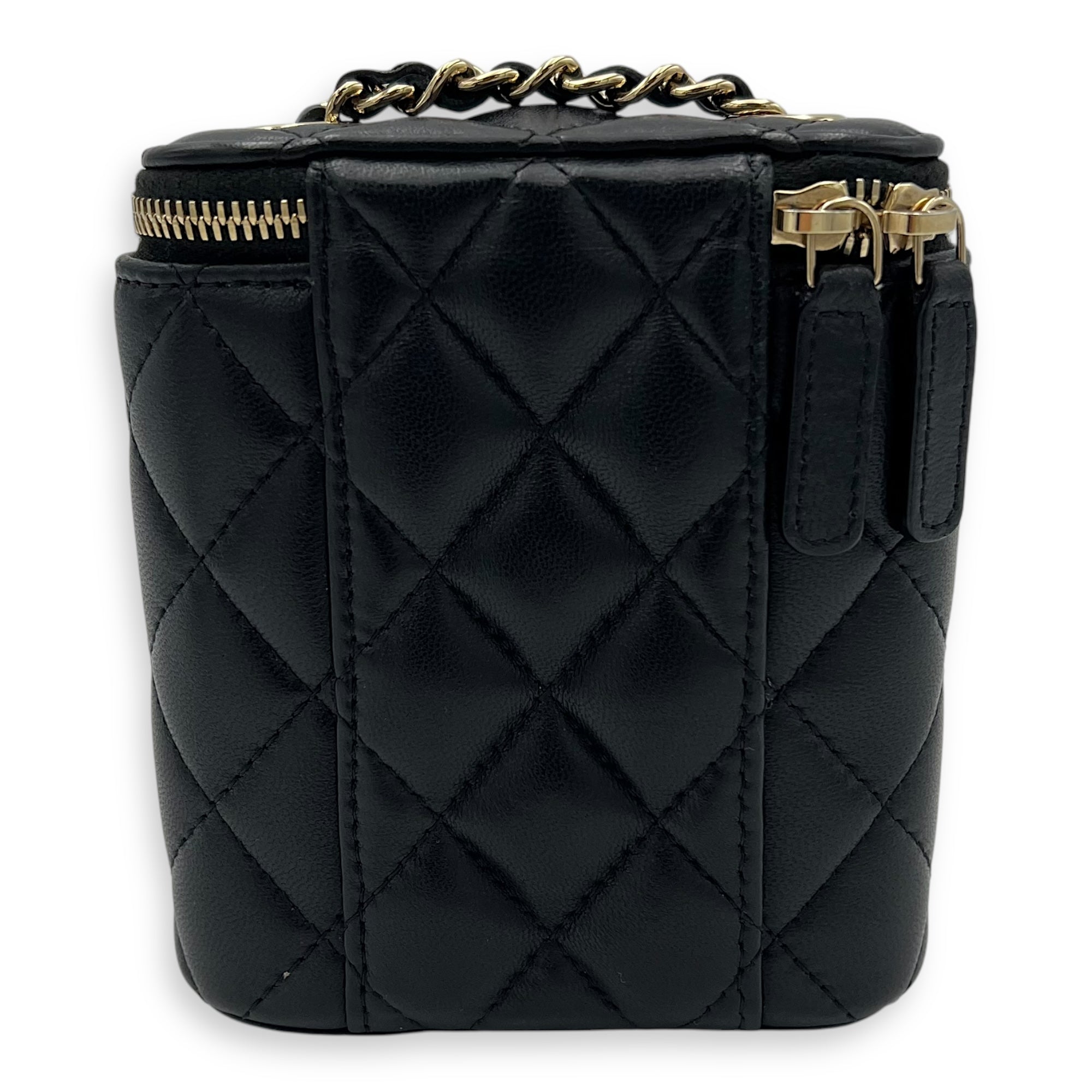 CC Vanity Bag Black in Lambskin, Gold hardware - Image 3