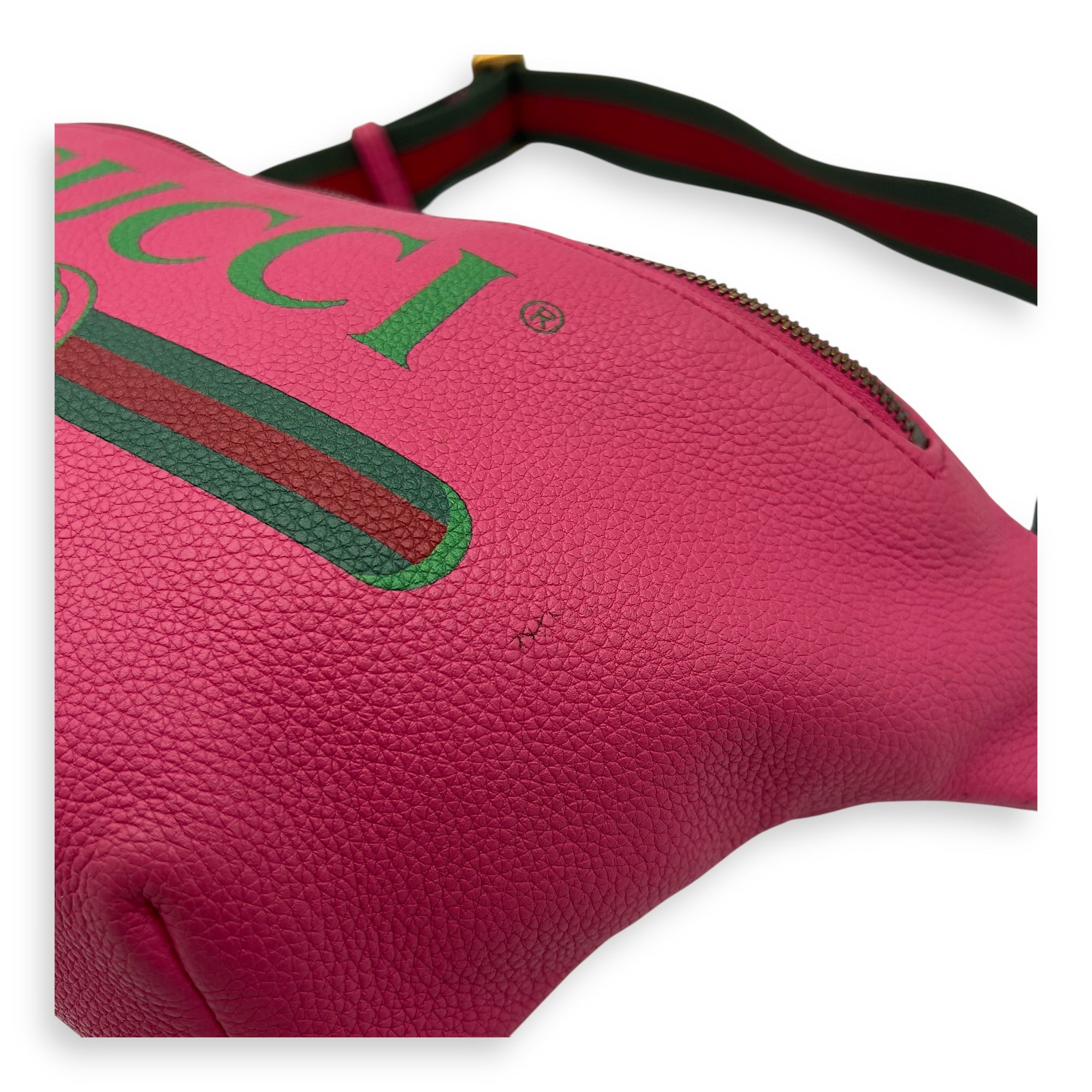 Logo Belt Bag Pink in Calfskin, Silver hardware - Image 9