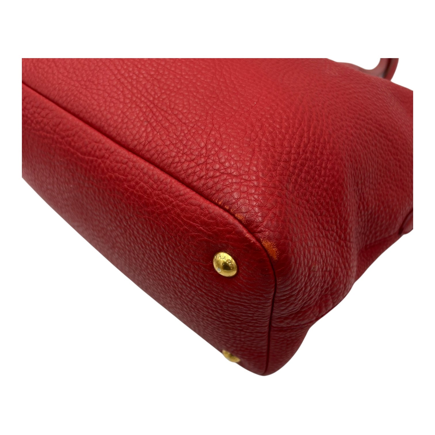 Logo Top Handle Bag Red in Calfskin, Gold hardware - Image 11