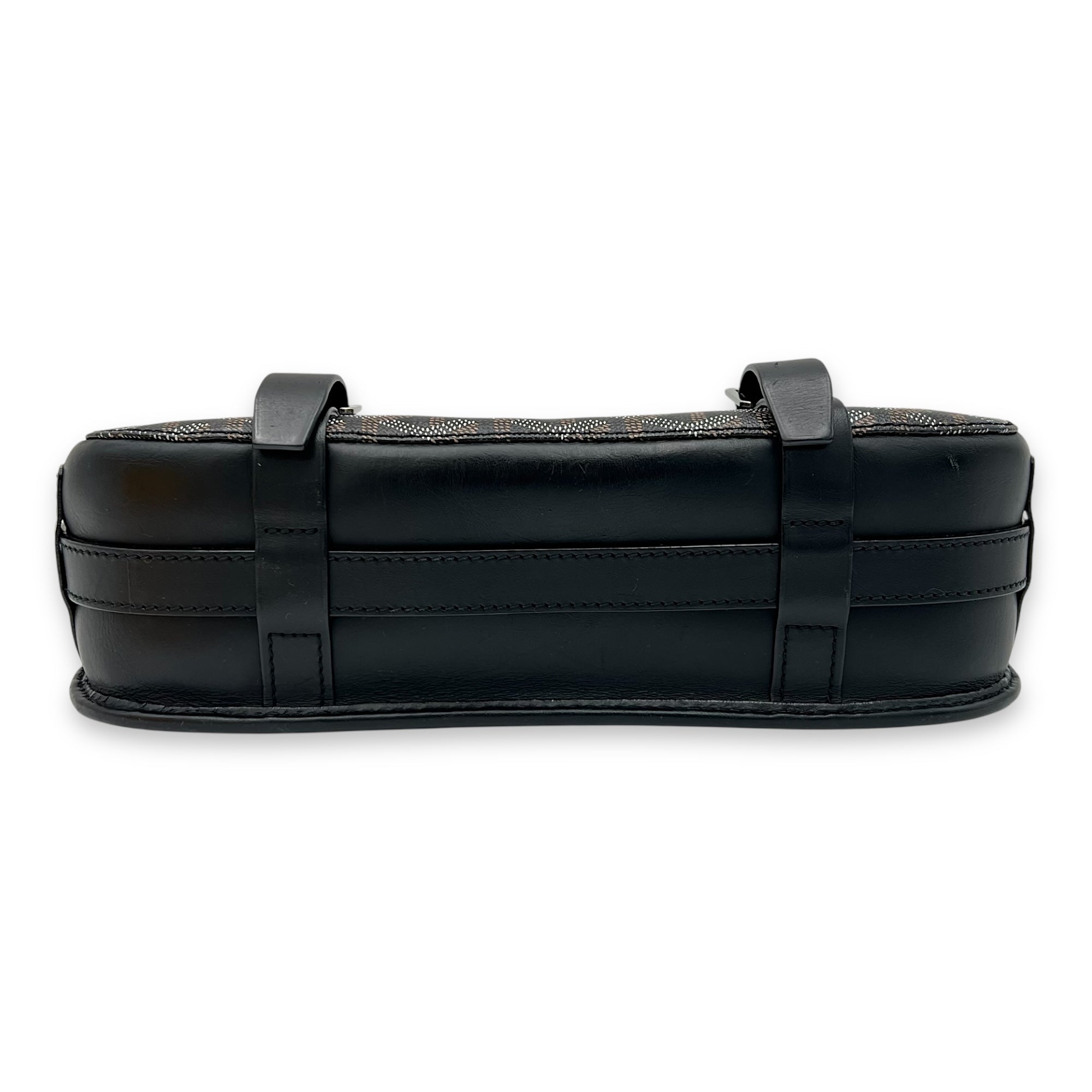 Belvedere Messenger MM Black in Coated Canvas, Silver hardware - Image 6