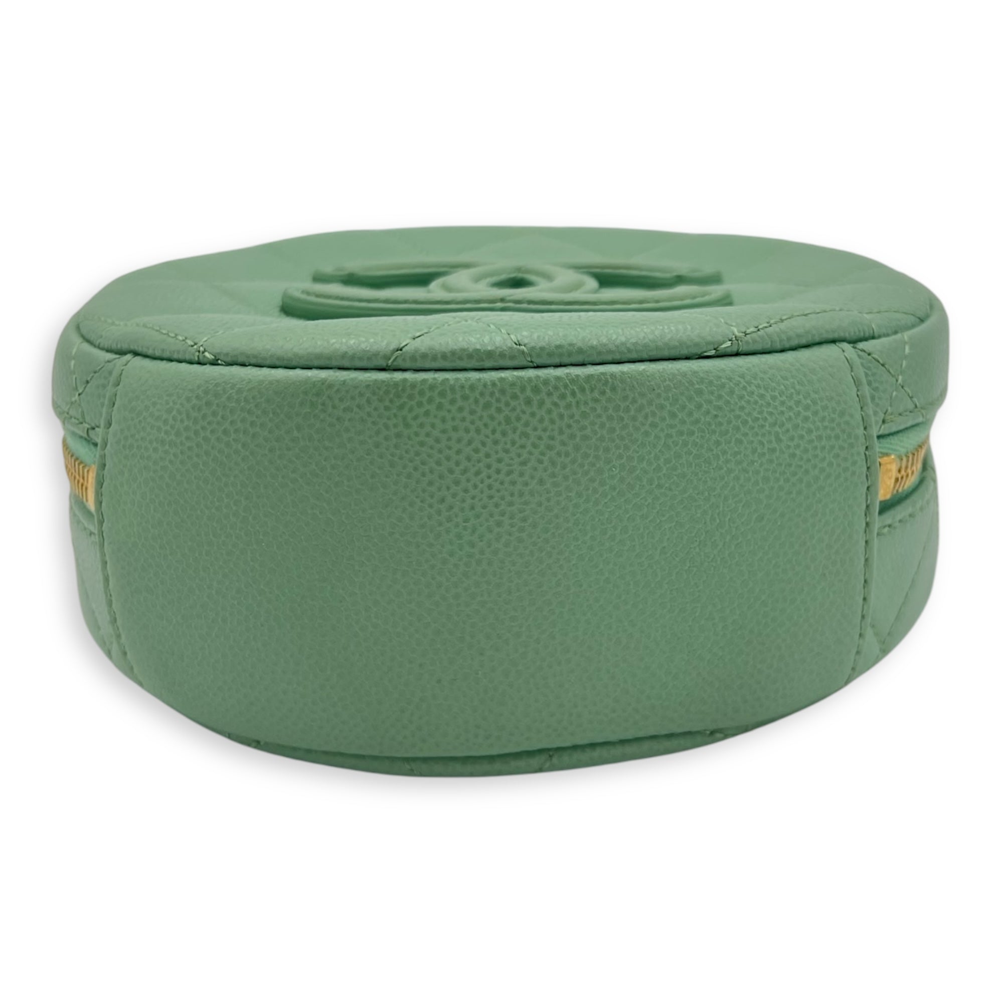 CC Top Handle Bag Green in Caviar Leather, Gold hardware - Image 6