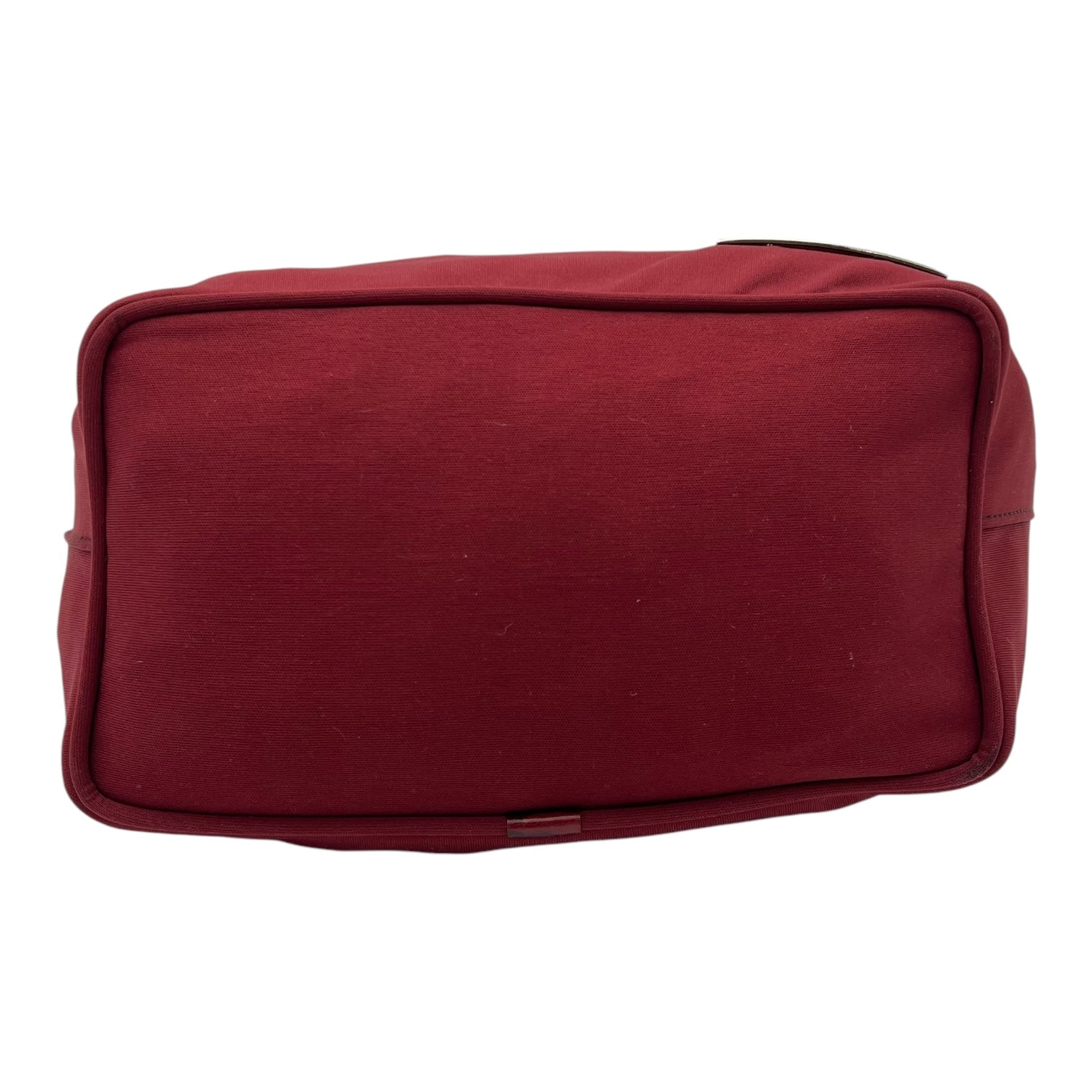Baguette Shoulder Bag Red in Canvas, Silver hardware - Image 6