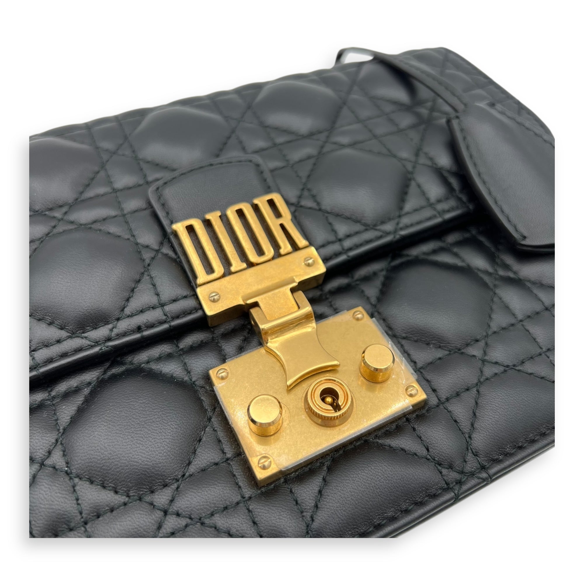 DiorAddict Shoulder Bag Black in Calfskin, Gold hardware - Image 7