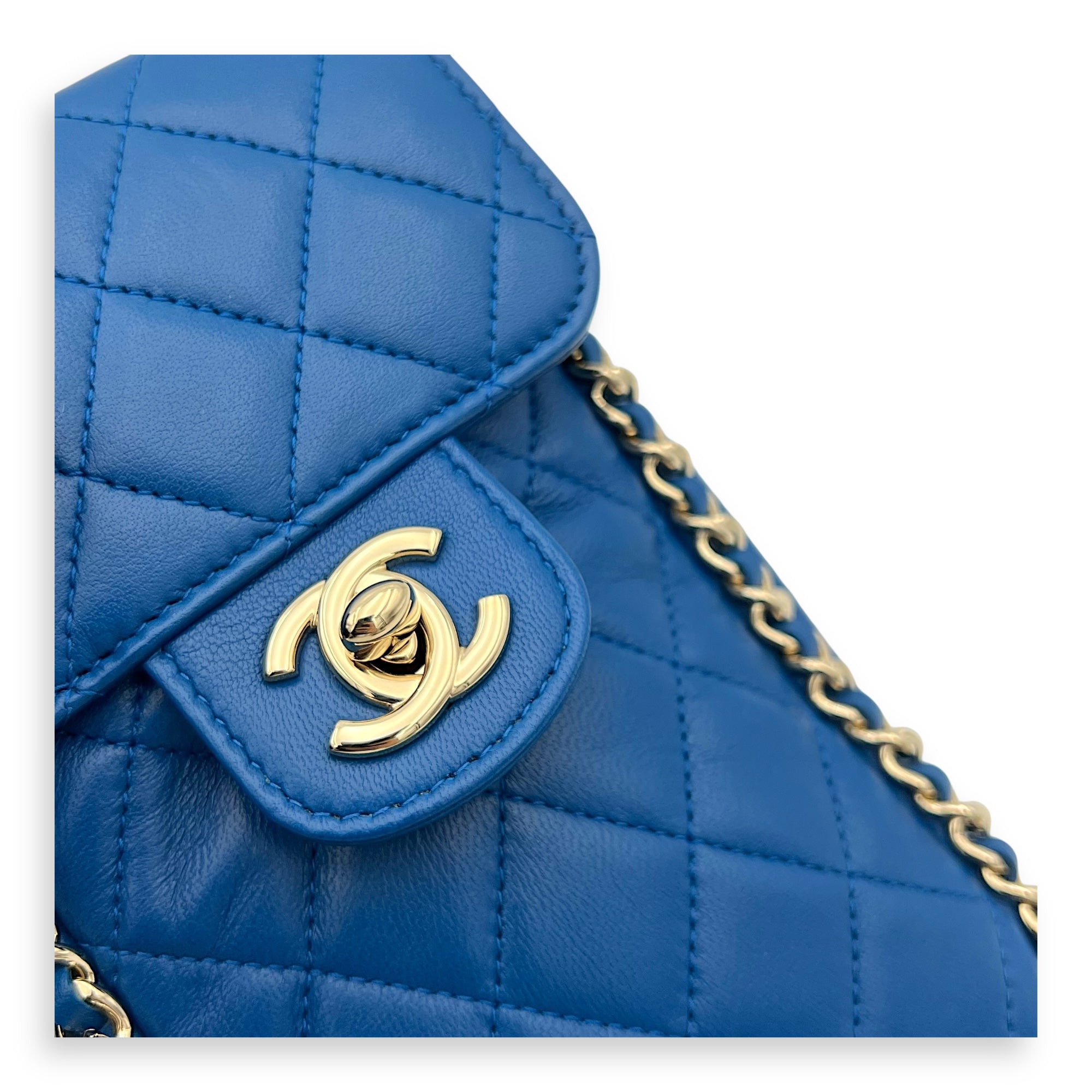 CC Pouch Blue in Lambskin, Gold hardware - Image 7