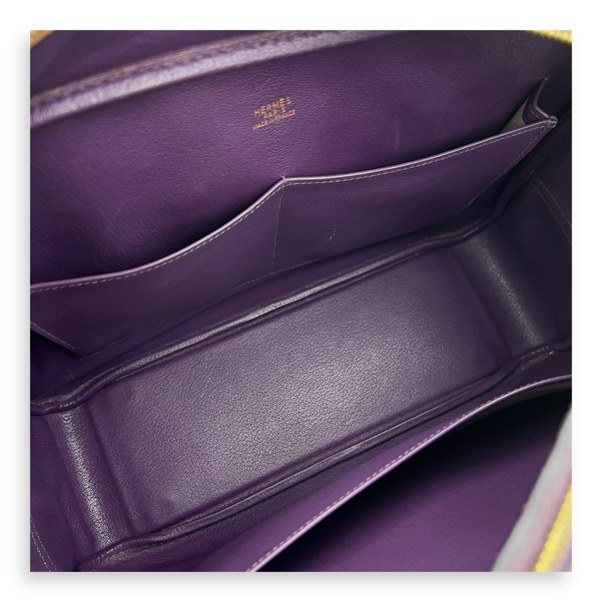 Plume 35 Purple Top Handle Bag in Ostrich, Gold hardware - Image 4