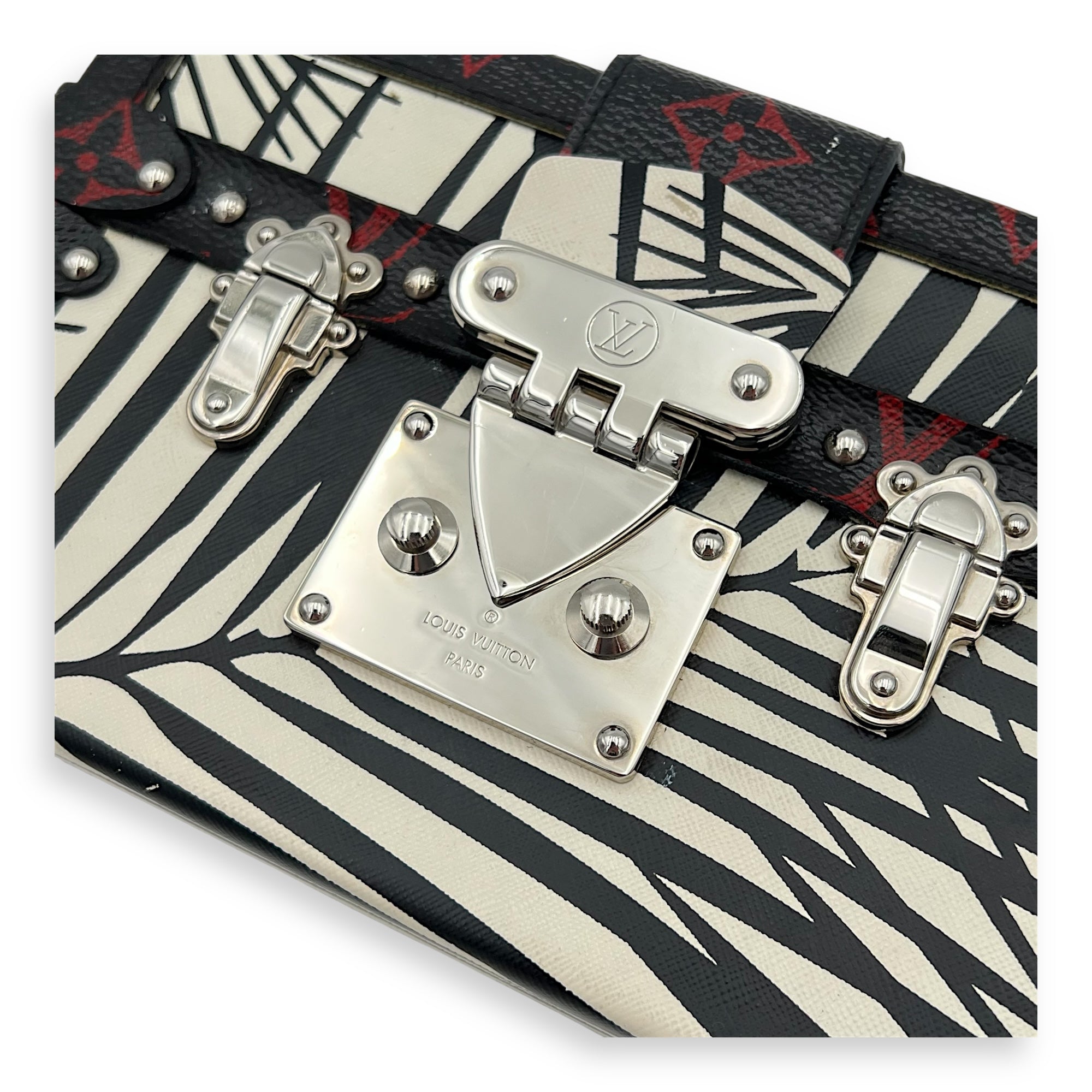 Trunk Shoulder Bag Palm Nour Cruise in Monogram Coated Canvas, Silver hardware - Image 7