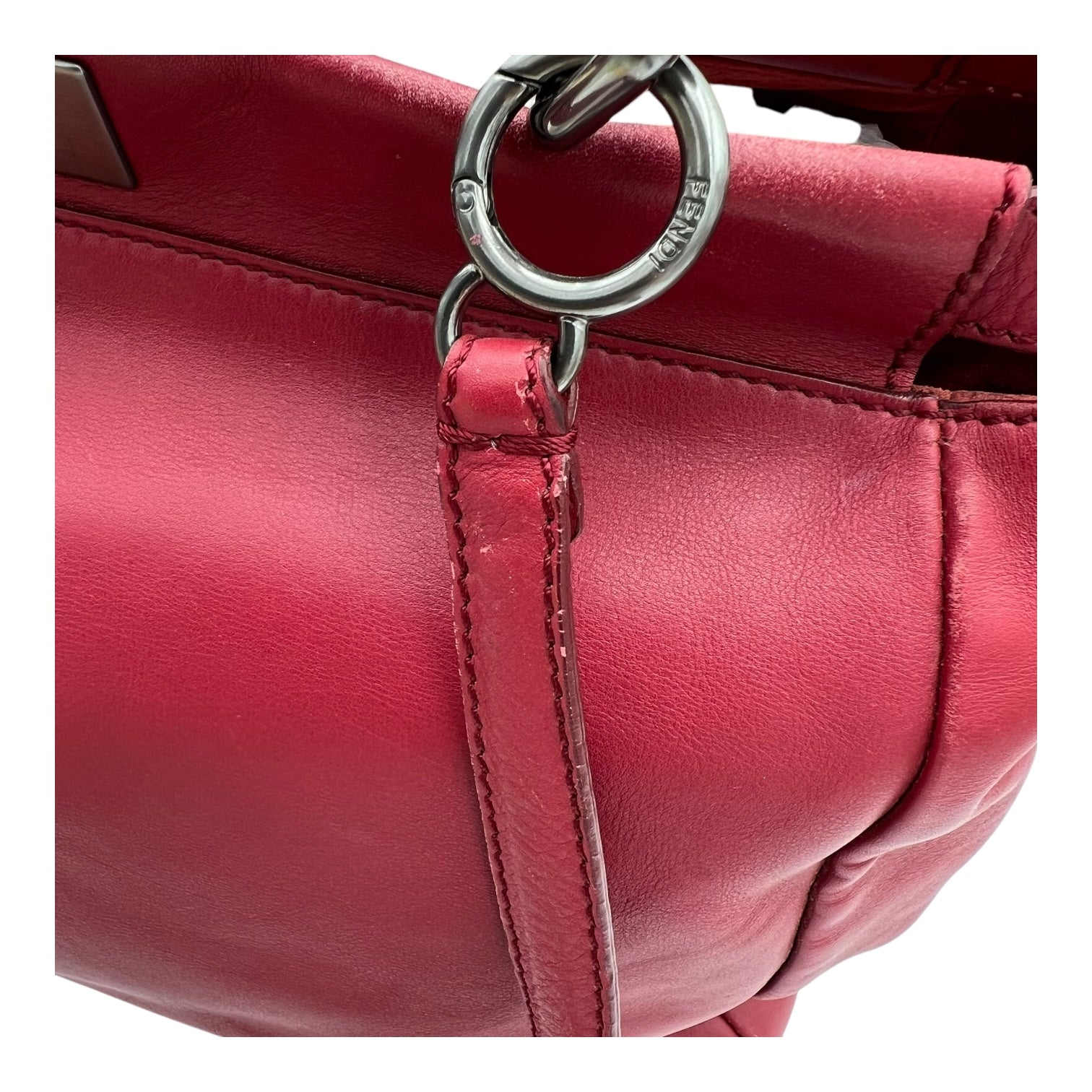 Peekaboo Top Handle Bag Red in Calfskin, Mixed hardware - Image 12