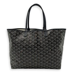 Saint Louis Tote Bag PM Black in Coated Canvas, Silver hardware