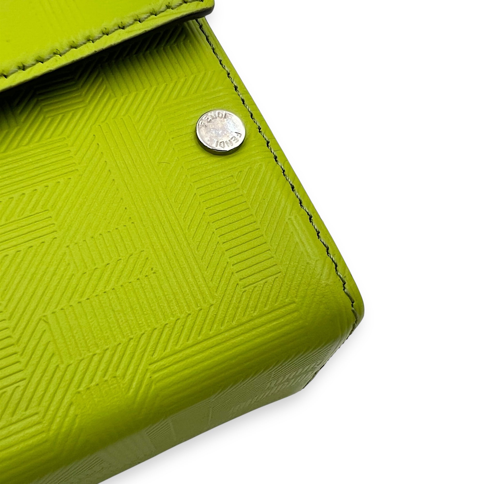 Baguette Green Crossbody Bag in Calfskin, Silver hardware - Image 13