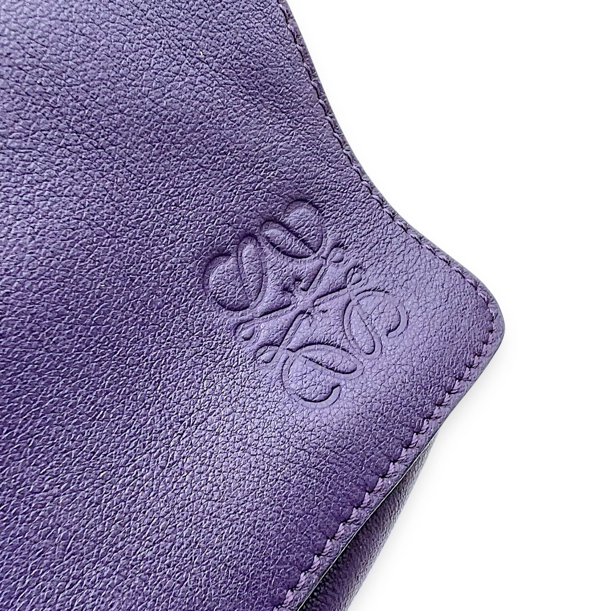 Flamenco Shoulder Bag Purple in Lambskin, Silver hardware - Image 8