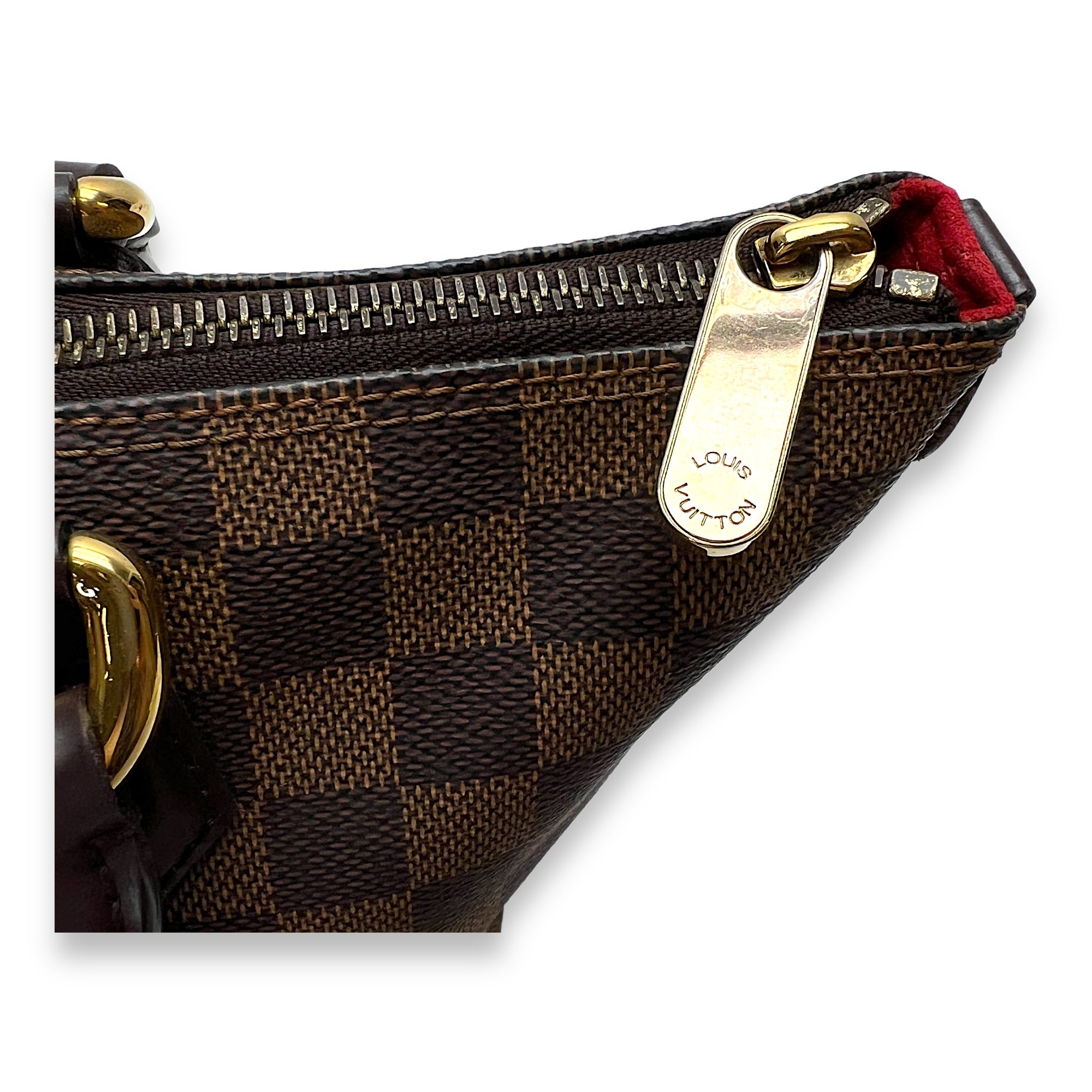 Saleya PM Damier Ebene Top Handle Bag in Coated Canvas, Gold hardware - Image 9