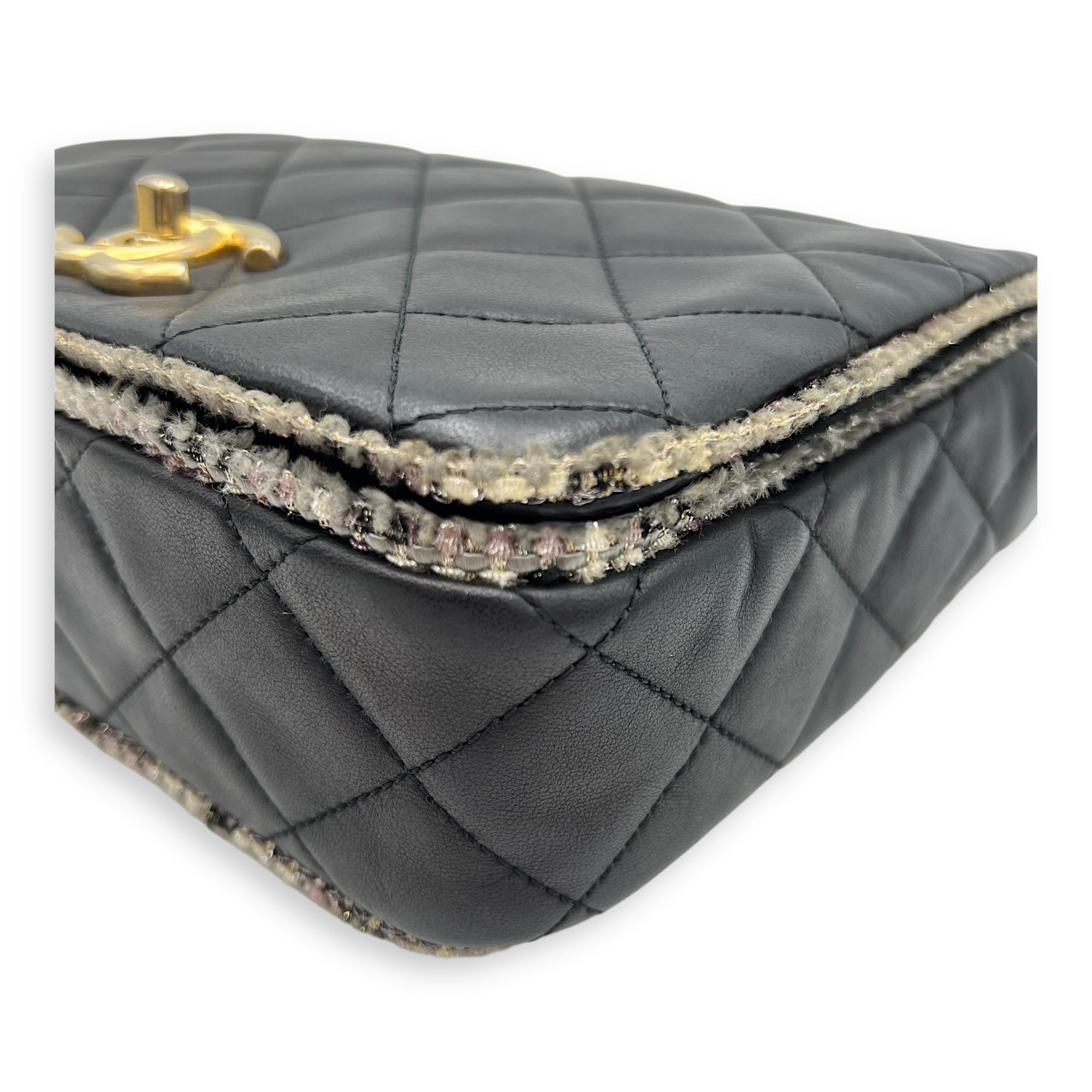 CC Crossbody Bag Black in Calfskin, Mixed hardware - Image 12