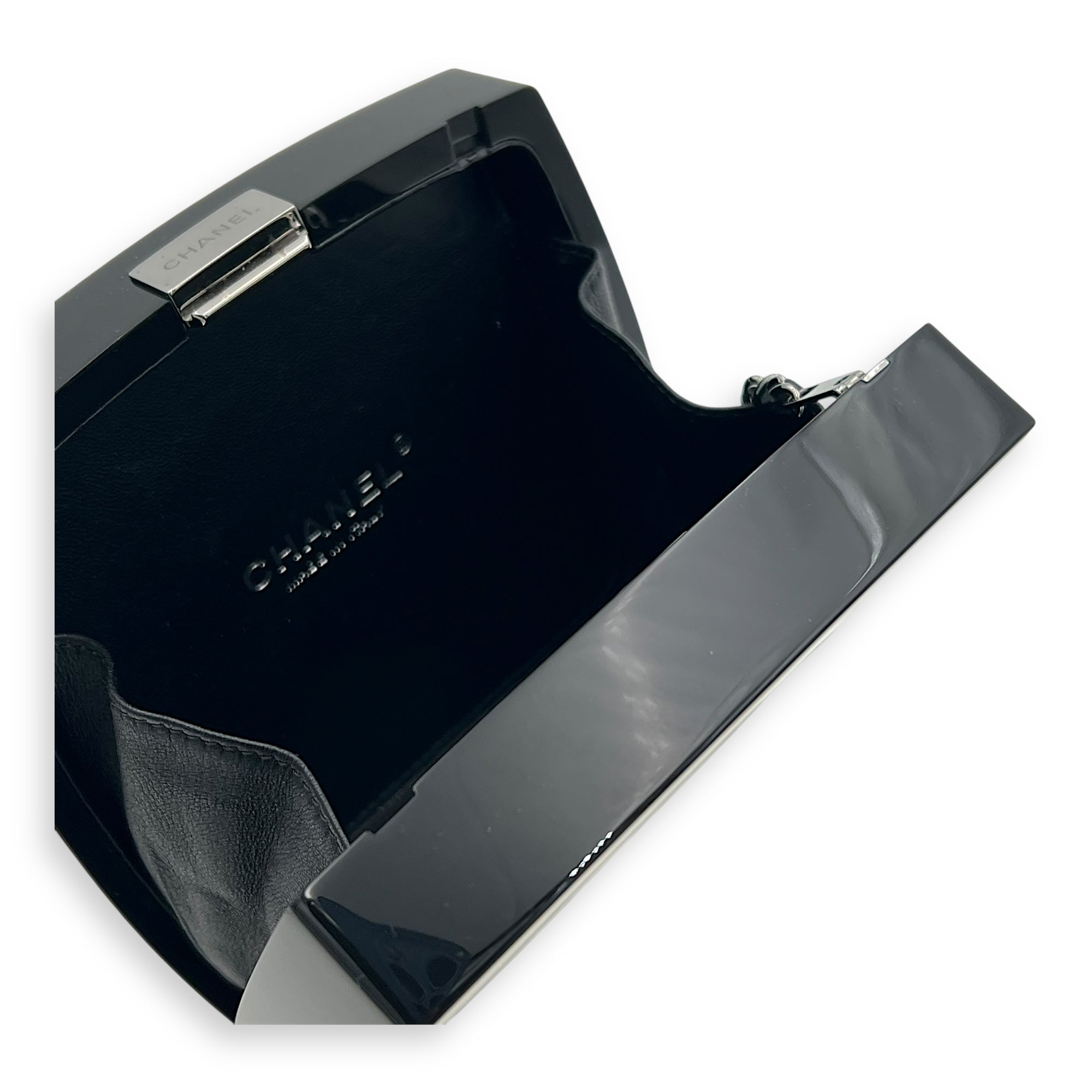 Compact Minaudieure Beige Crossbody Bag in, Silver hardware - Image 10