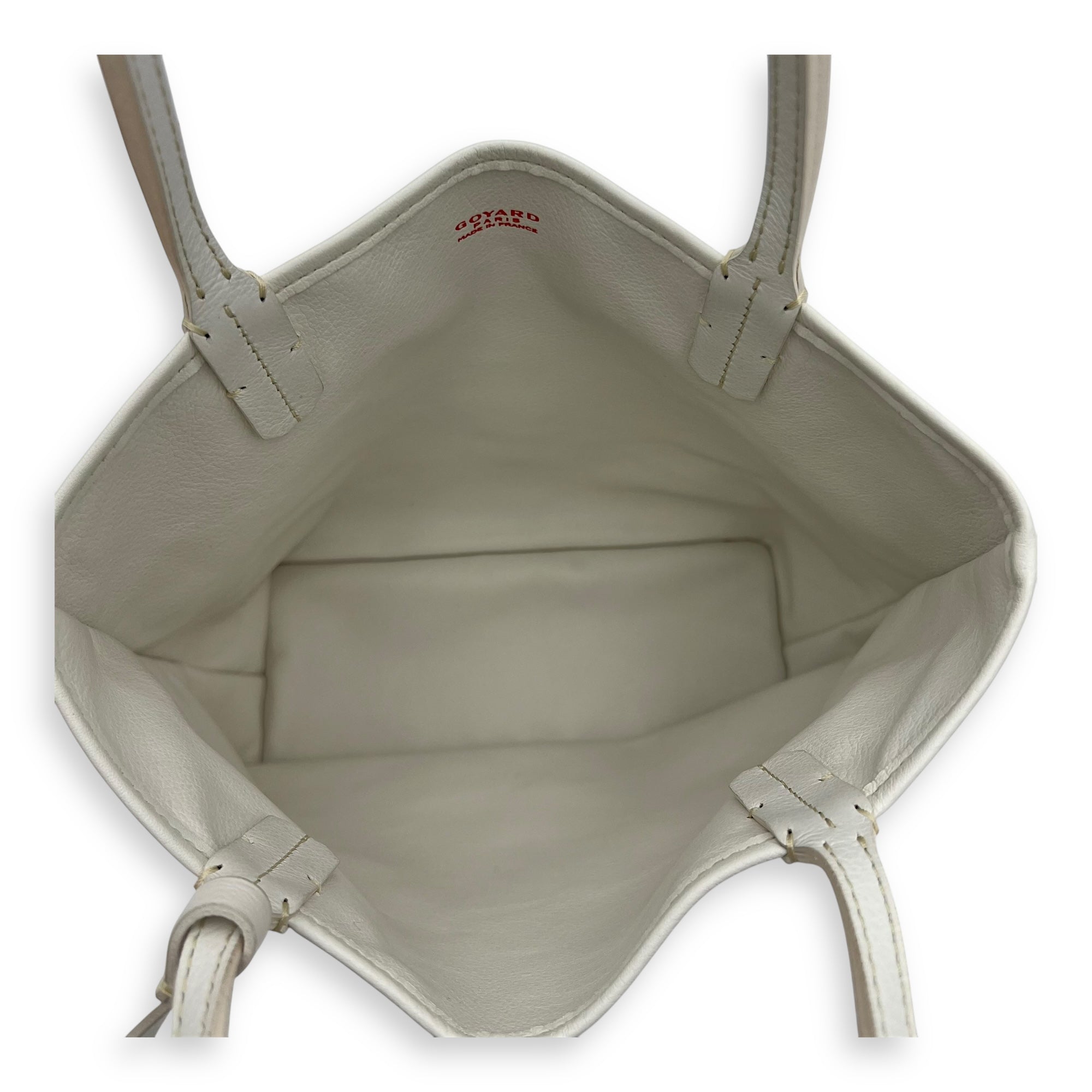 Anjou Tote Bag Mini White in Coated Canvas, Silver hardware - Image 7