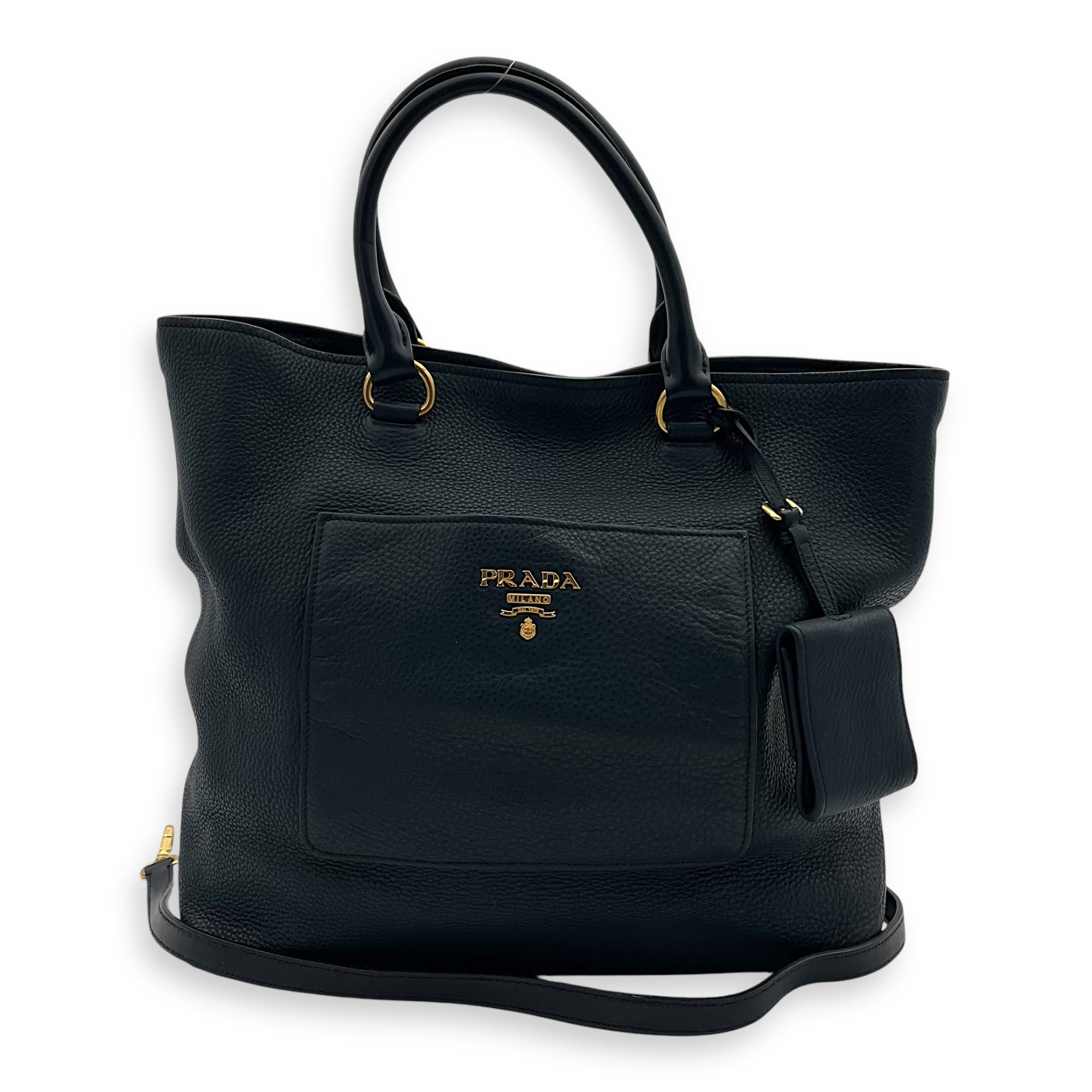 2 way bag Top Handle Bag Blue in Calfskin, Gold hardware - Image 11