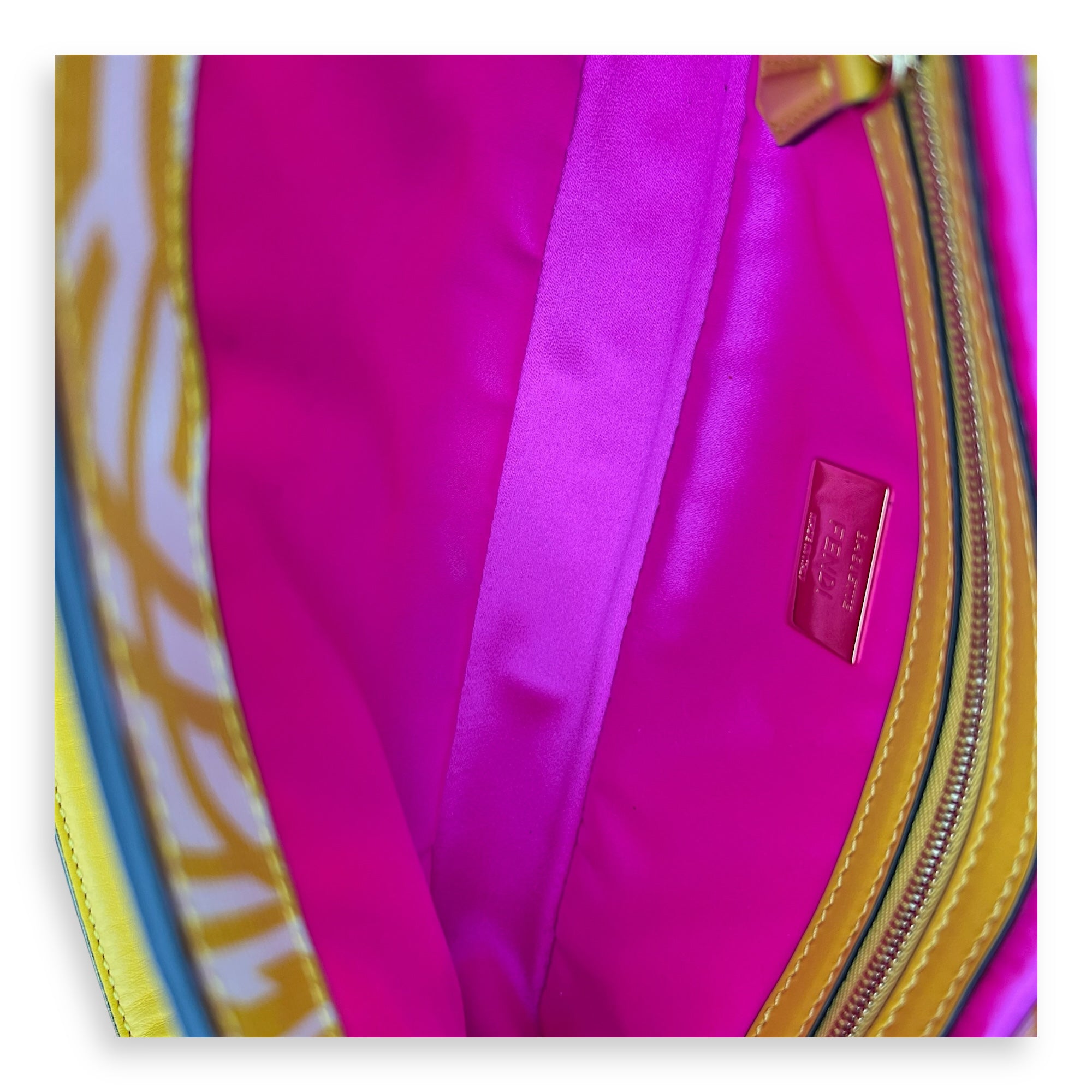 Baguette Shoulder Bag Yellow in Coated Canvas, Gold hardware - Image 11