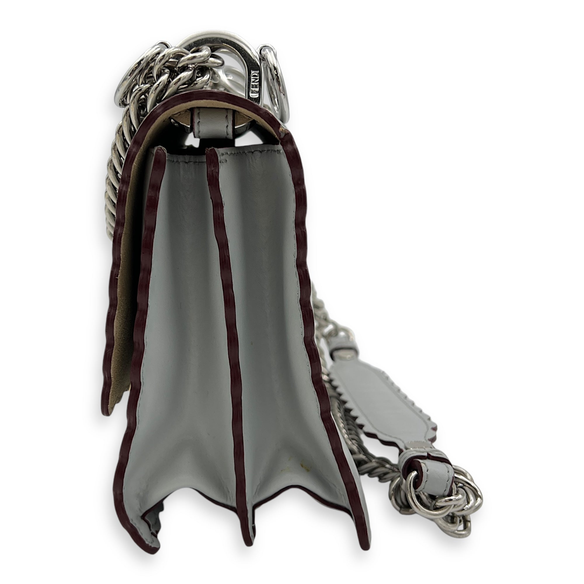 Kan I Small Crossbody bag in Calfskin, Silver Hardware - Image 3