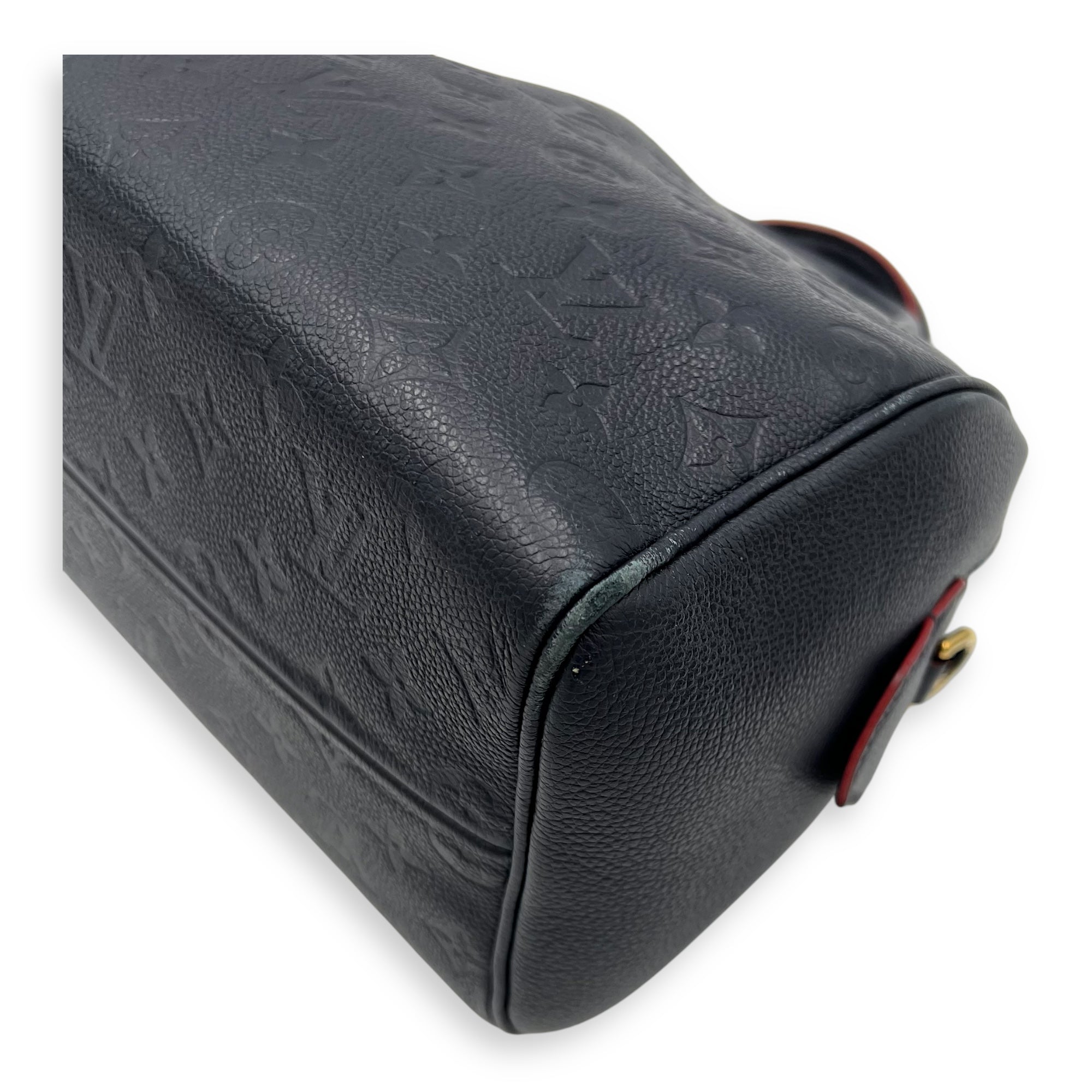 Speedy Top Handle Bag Blue in Empreinte Leather, Gold hardware - Image 14