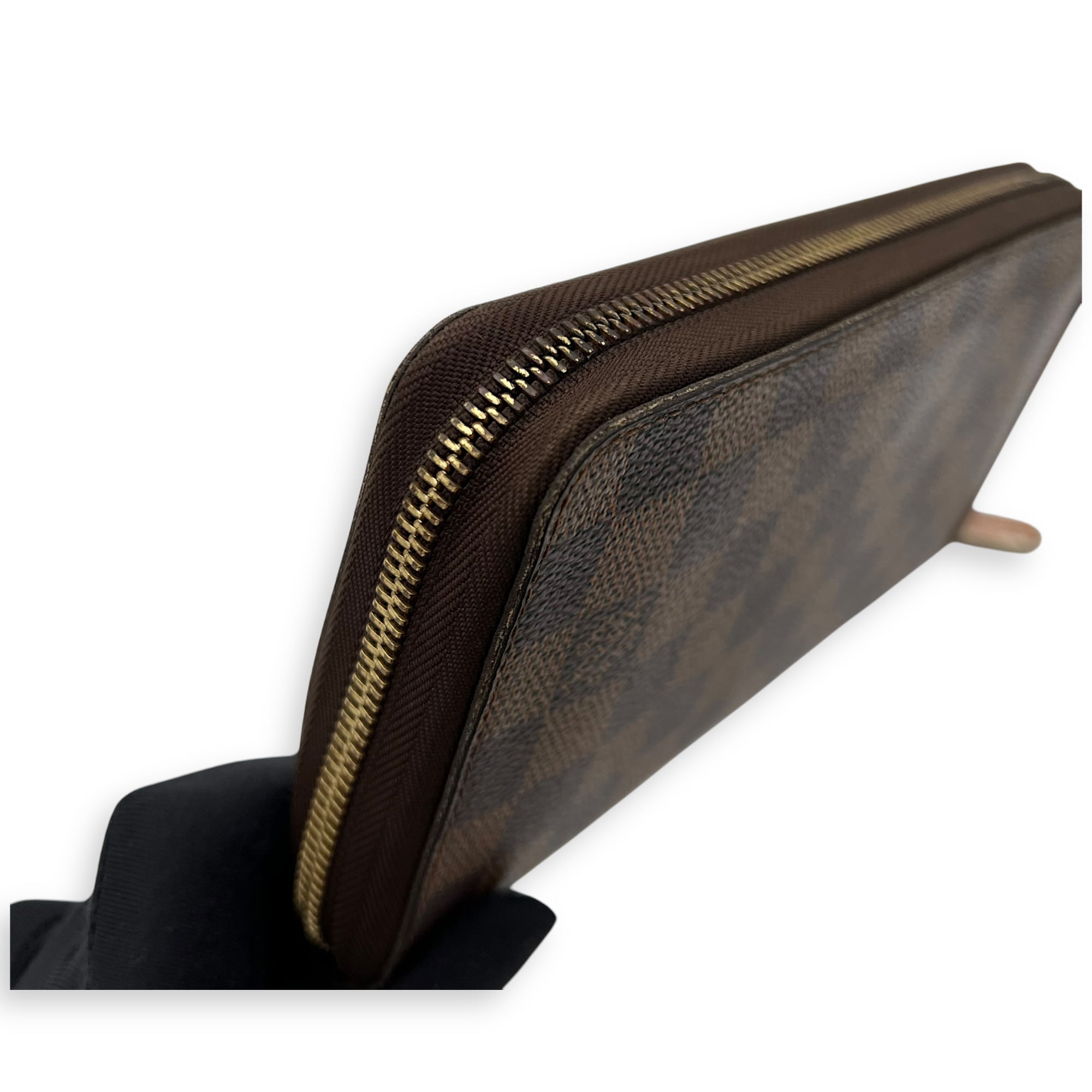 Zippy Organiser Damier Ebene Wallet in Coated Canvas, Gold hardware - Image 12