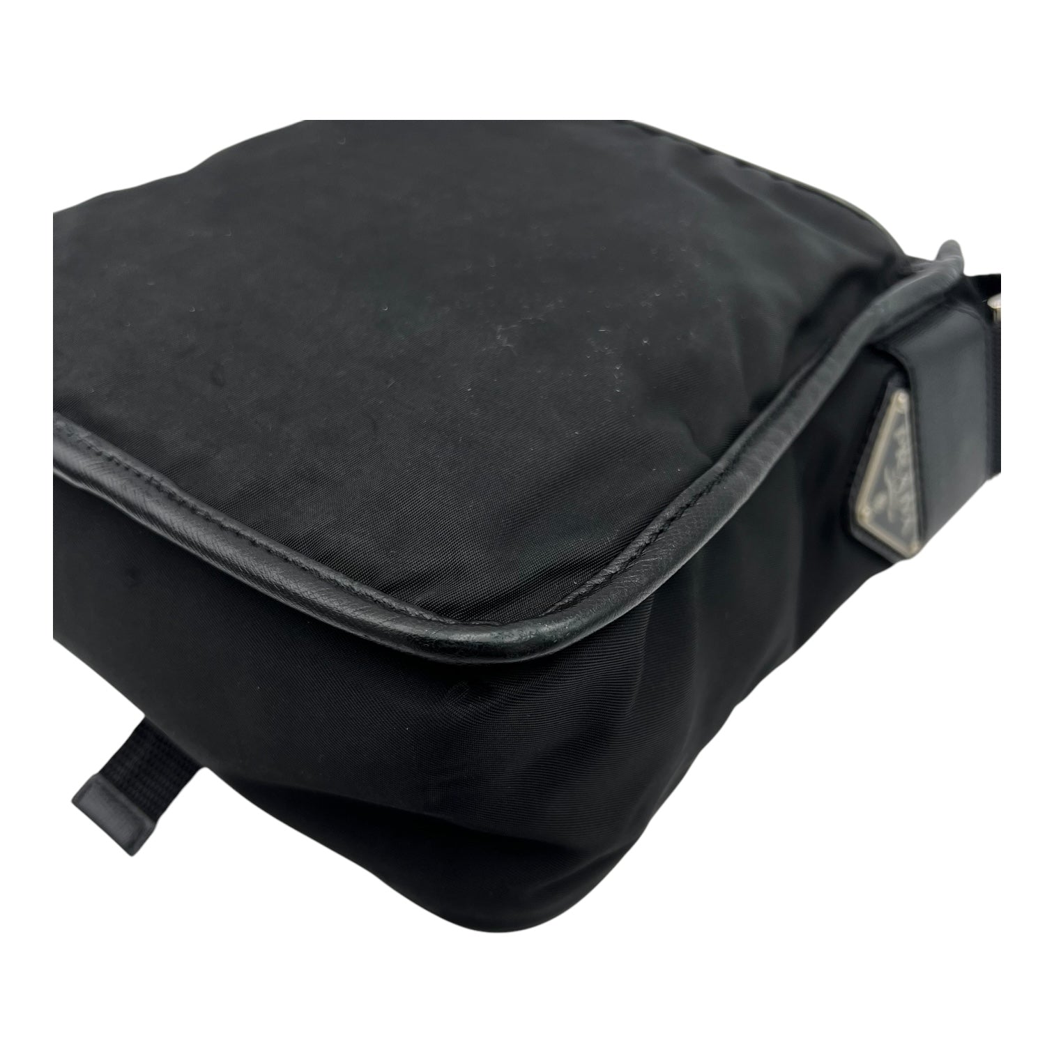 Logo Crossbody Bag Black in Nylon, Silver hardware - Image 12