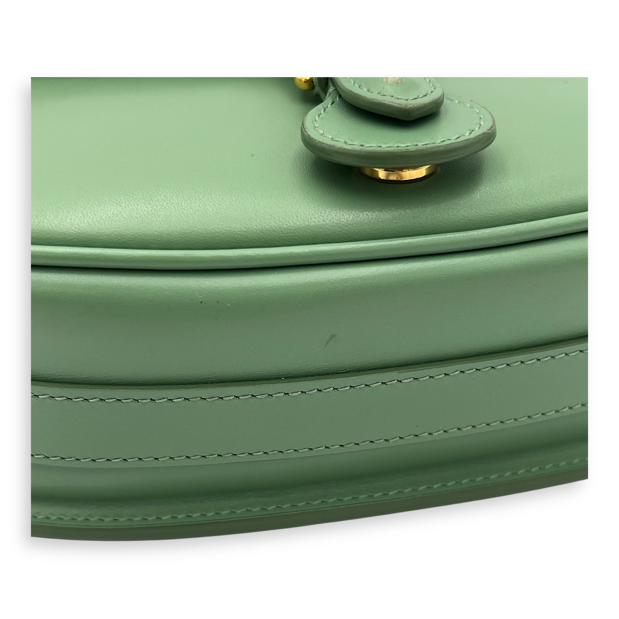 Bobby Crossbody Bag Green in Calfskin, Gold hardware - Image 16
