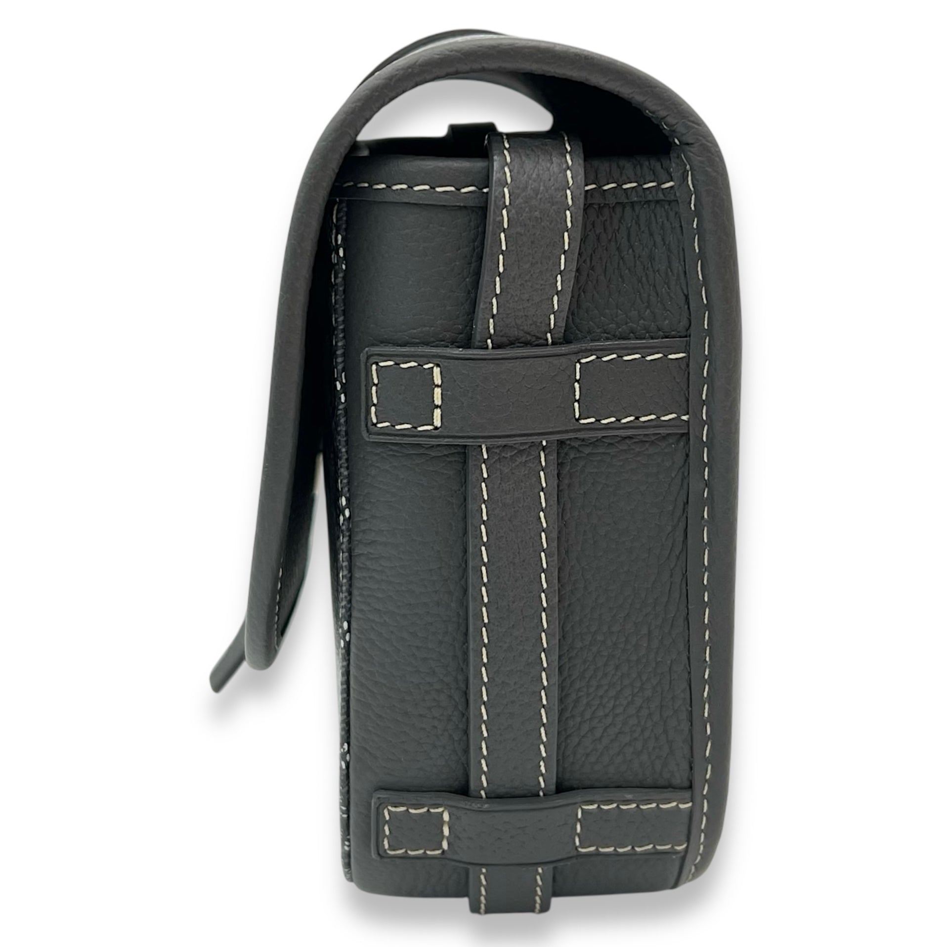 Belvedere Crossbody Bag PM Grey in Coated Canvas, Silver hardware - Image 5