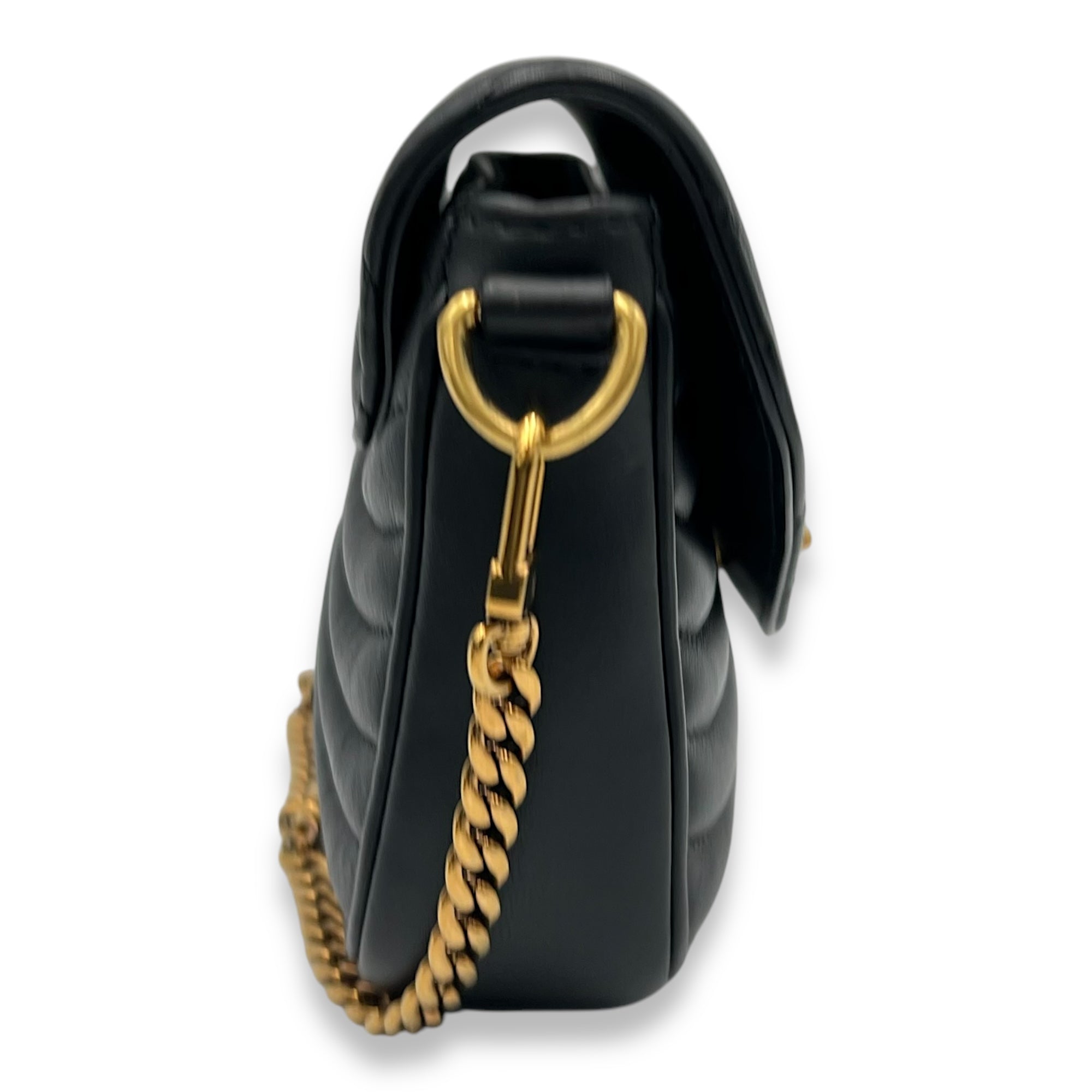 New Wave Multi Pochette Black Shoulder Bag in Calfskin, Gold hardware - Image 4