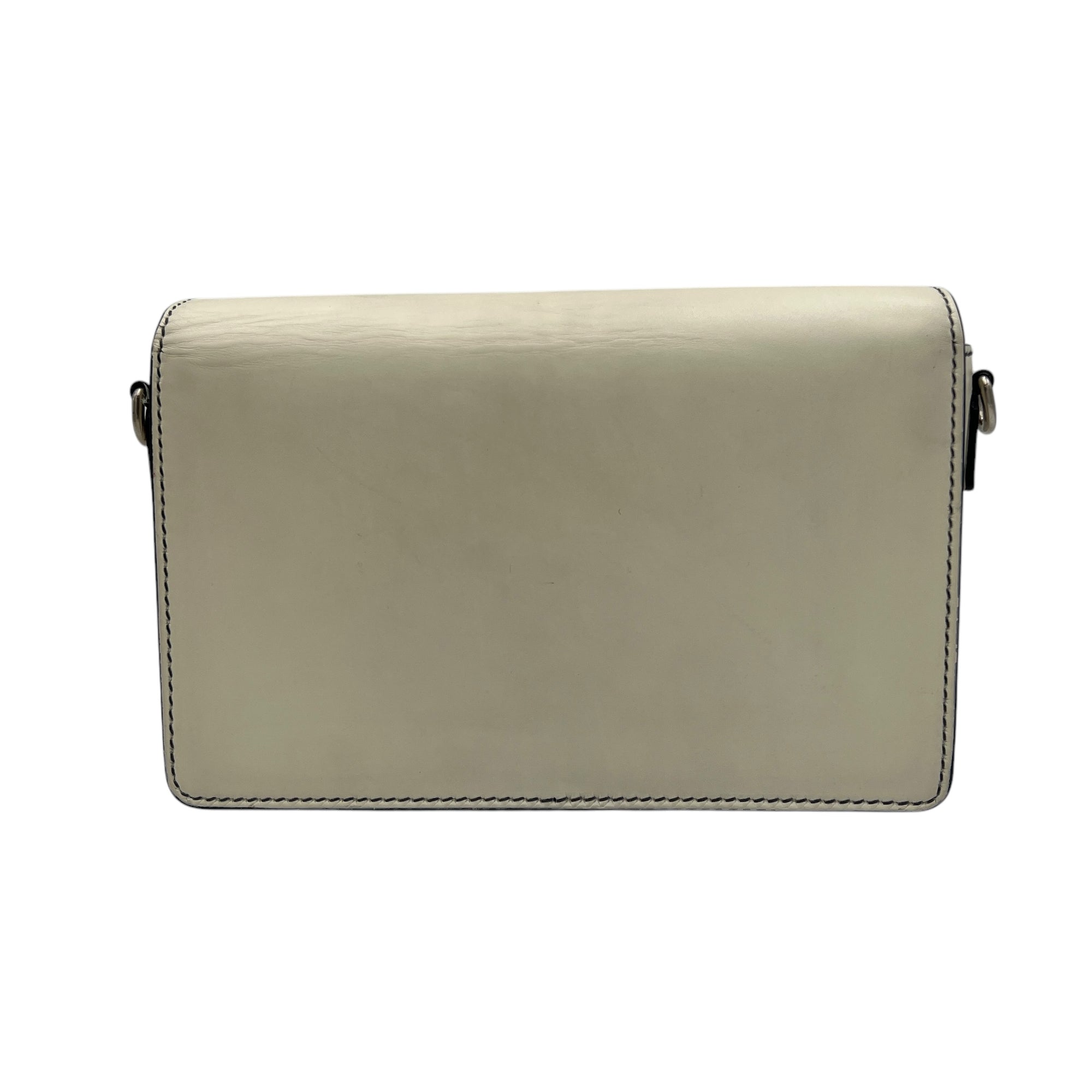 J'adior White Crossbody Bag in Calfskin, Silver hardware - Image 3