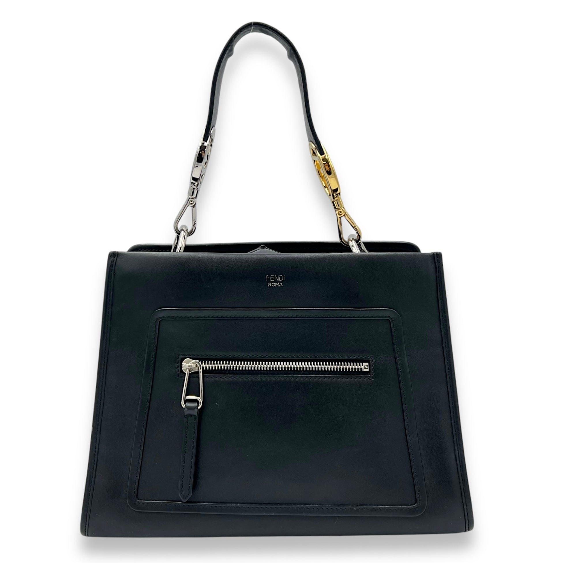 Runaway Shoulder Bag Black in Calfskin, Gold hardware
