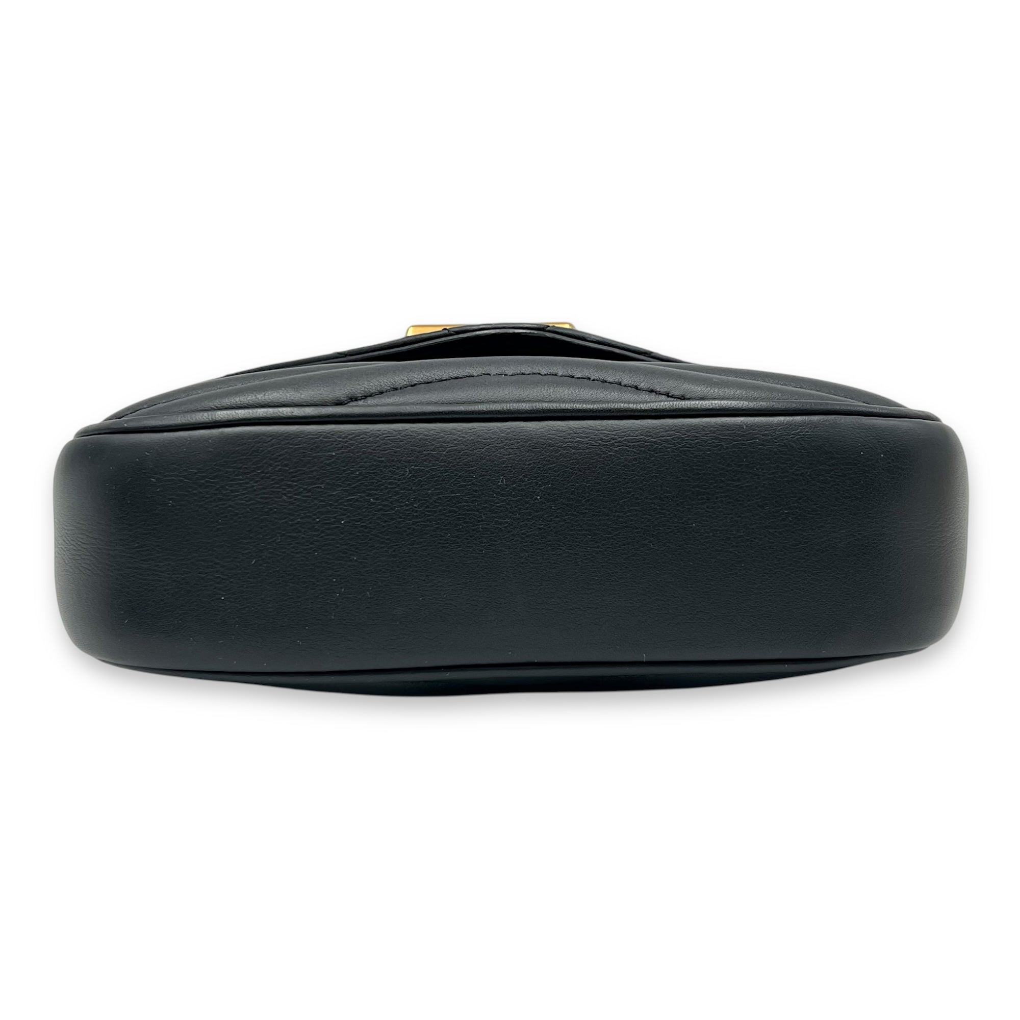 New Wave Multi Pochette Black Shoulder Bag in Calfskin, Gold hardware - Image 6