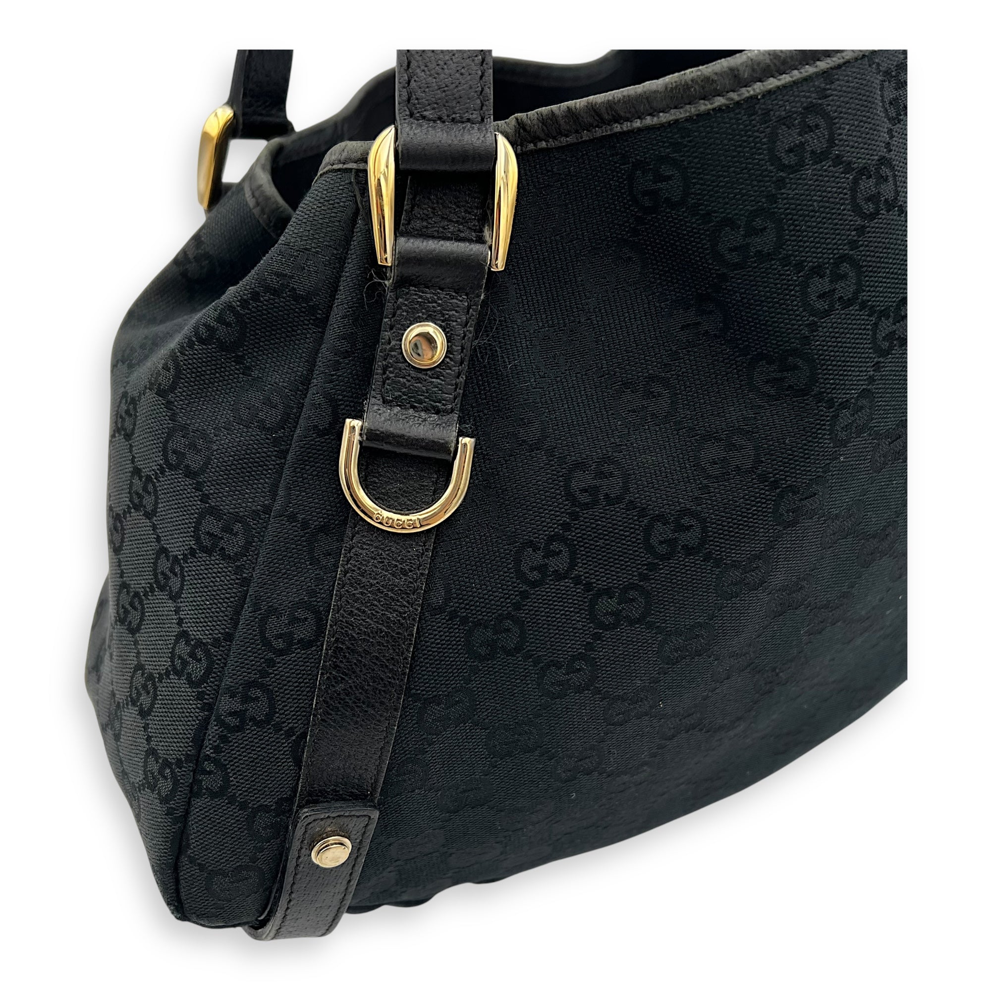 GG Shoulder Bag Black in Canvas, Gold hardware - Image 15