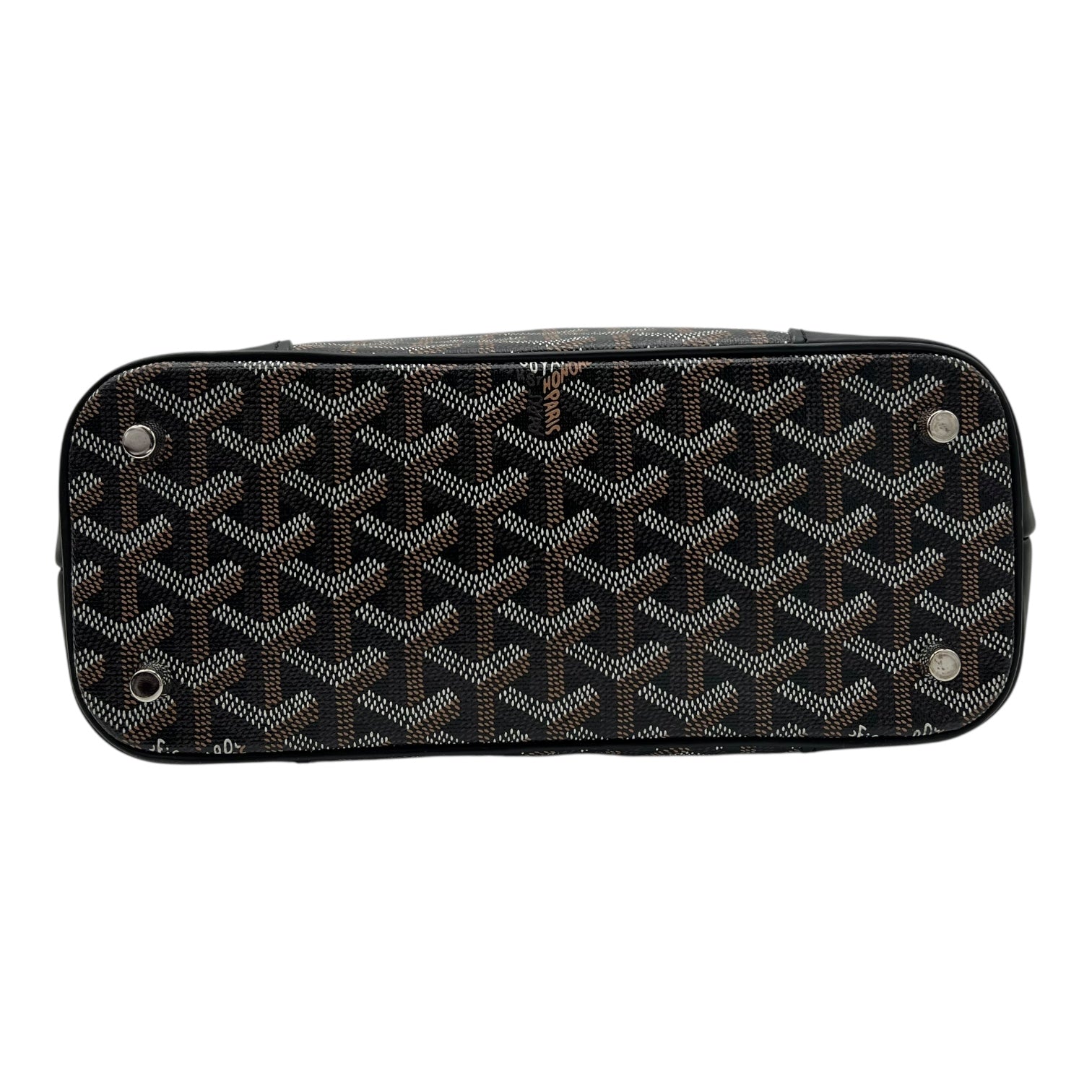 Beluga PM Black Top Handle Bag in Coated Canvas, Silver hardware - Image 6