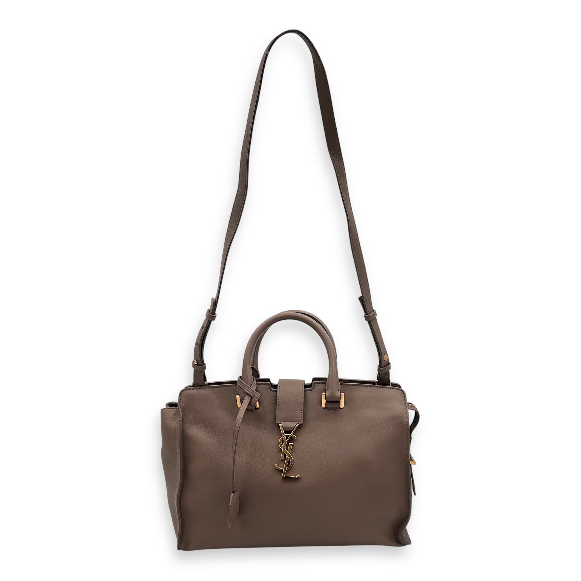 Cabas Top Handle Bag Beige in Calfskin, Gold hardware - Image 15