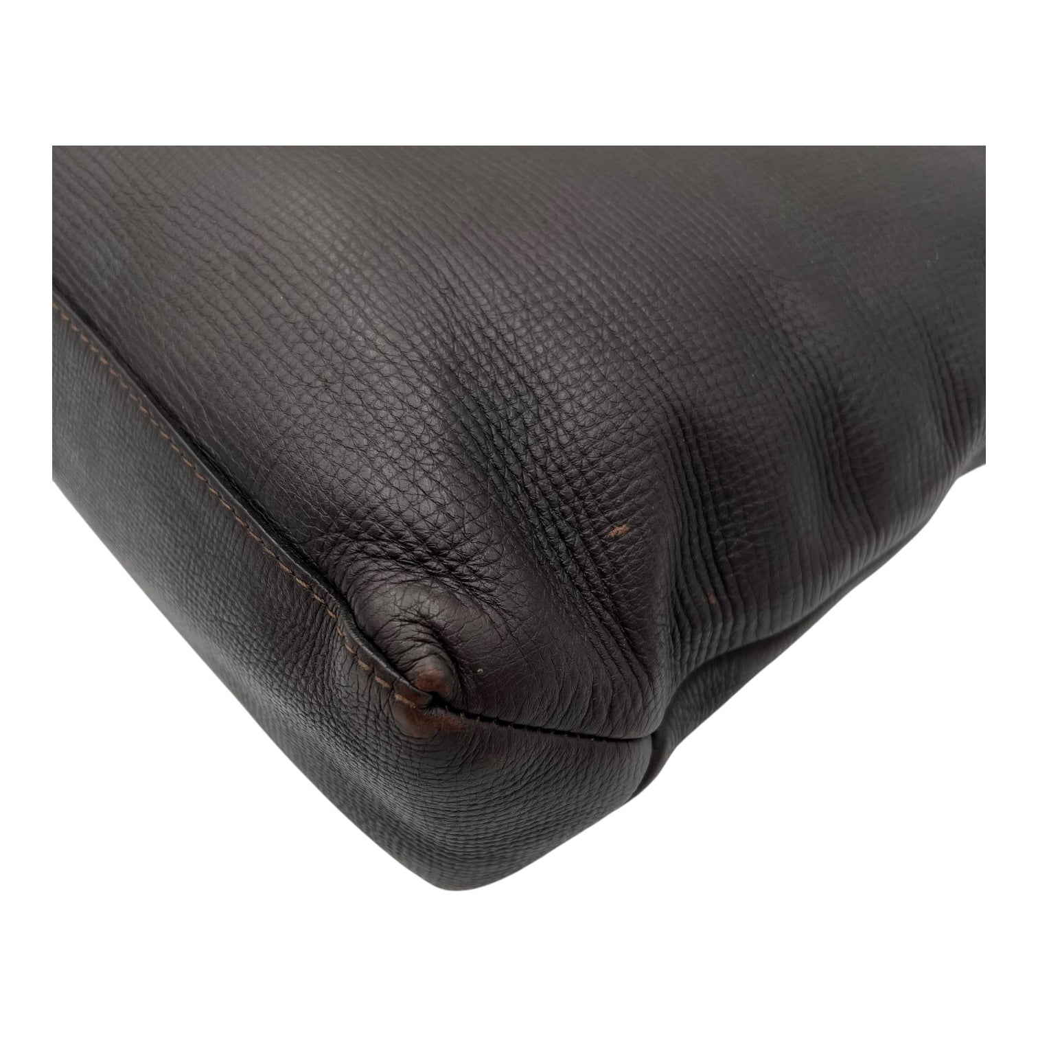 Utah Crossbody Bag Brown in Taiga Leather, Brushed Gold hardware - Image 14