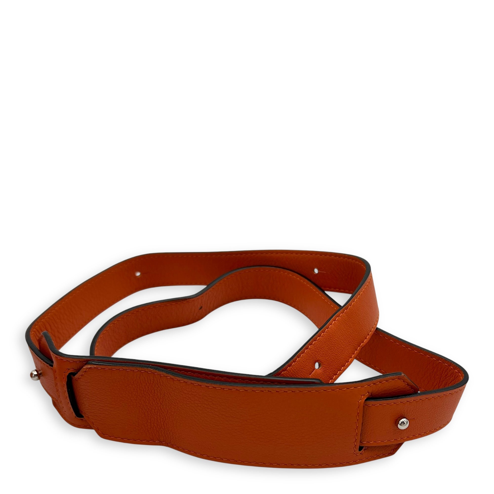 Puzzle Medium Orange Crossbody Bag in Calfskin, Silver hardware - Image 17