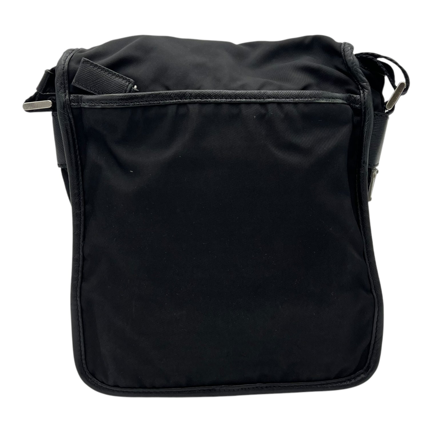 Logo Crossbody Bag Black in Nylon, Silver hardware - Image 3