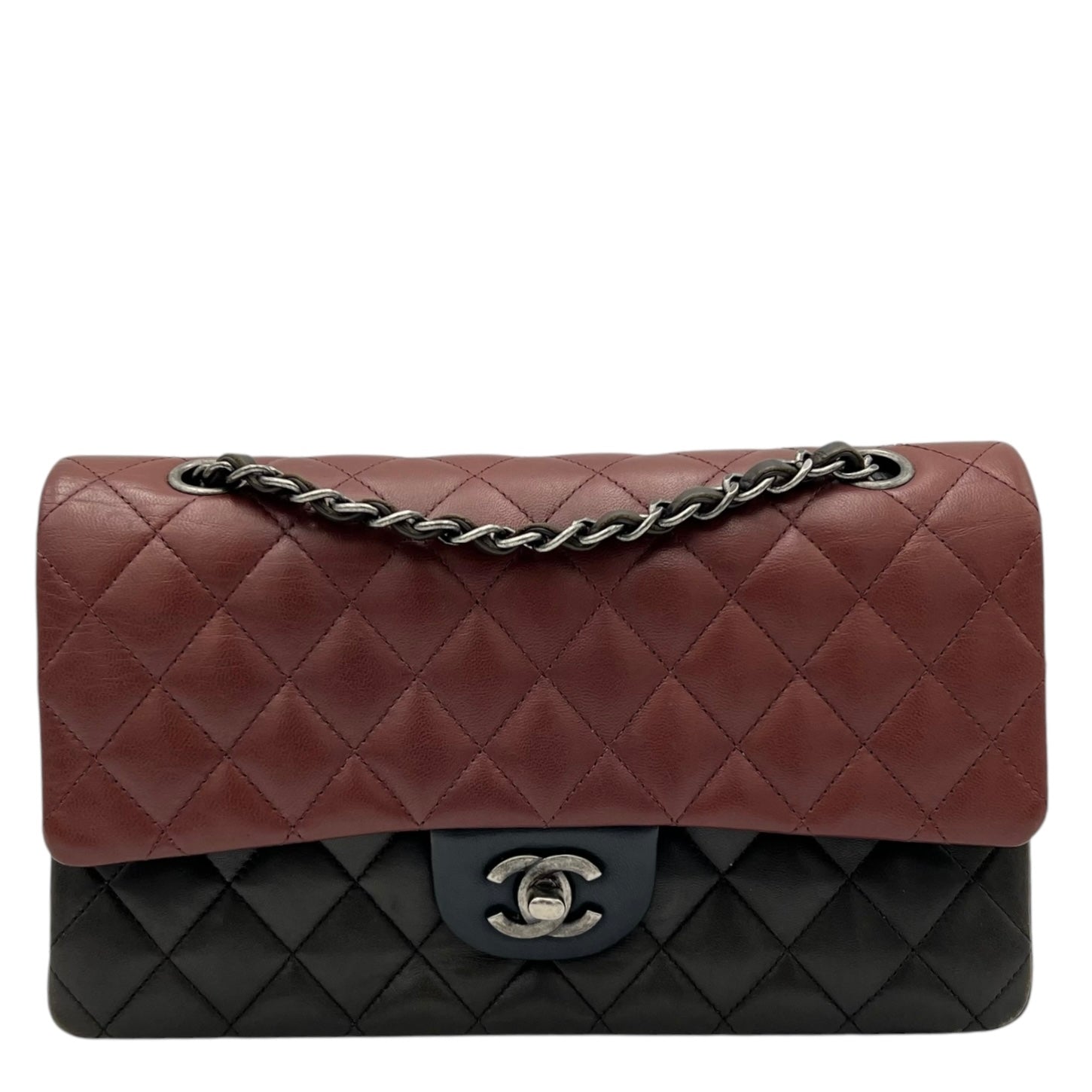 Classic Shoulder Bag Medium Multi-colour in Lambskin, Ruthenium hardware