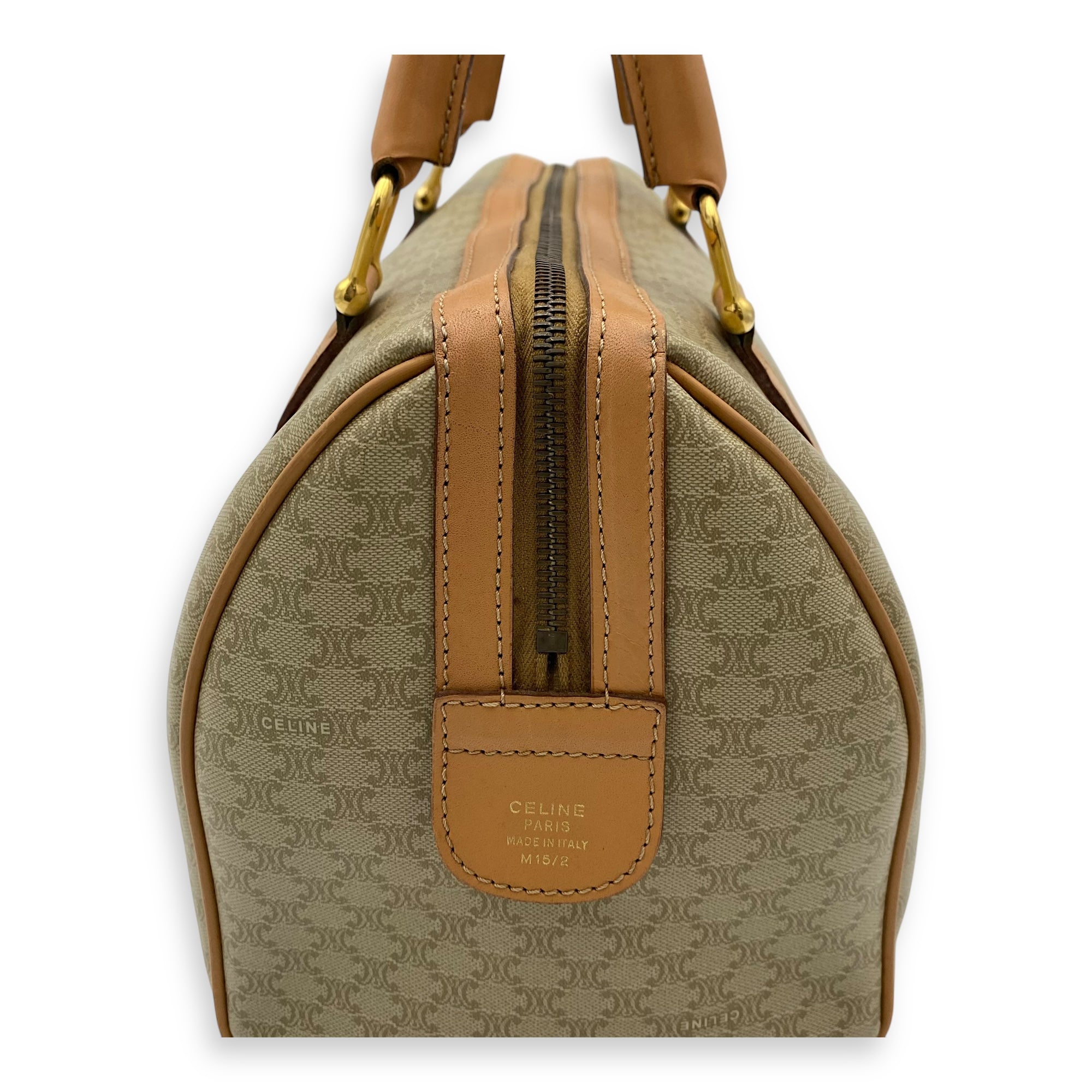 Macadam Top Handle Bag Beige in Coated Canvas, Gold hardware - Image 8