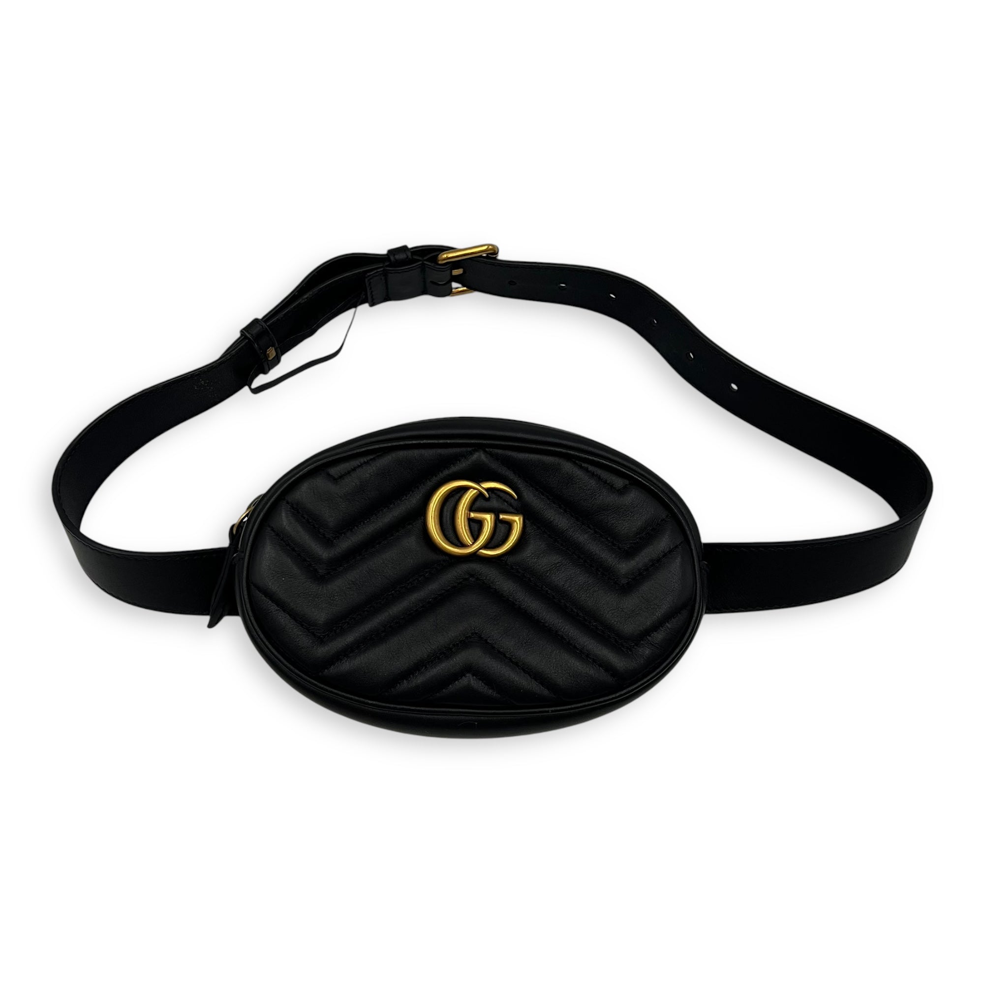 GG Marmont Belt Bag Black in Calfskin, Gold hardware - Image 3