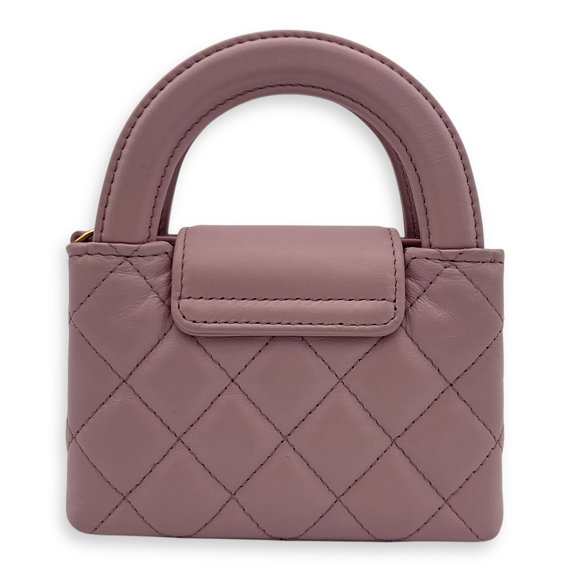 Kelly Top Handle Bag Nano Pink in Calfskin, Gold hardware - Image 3