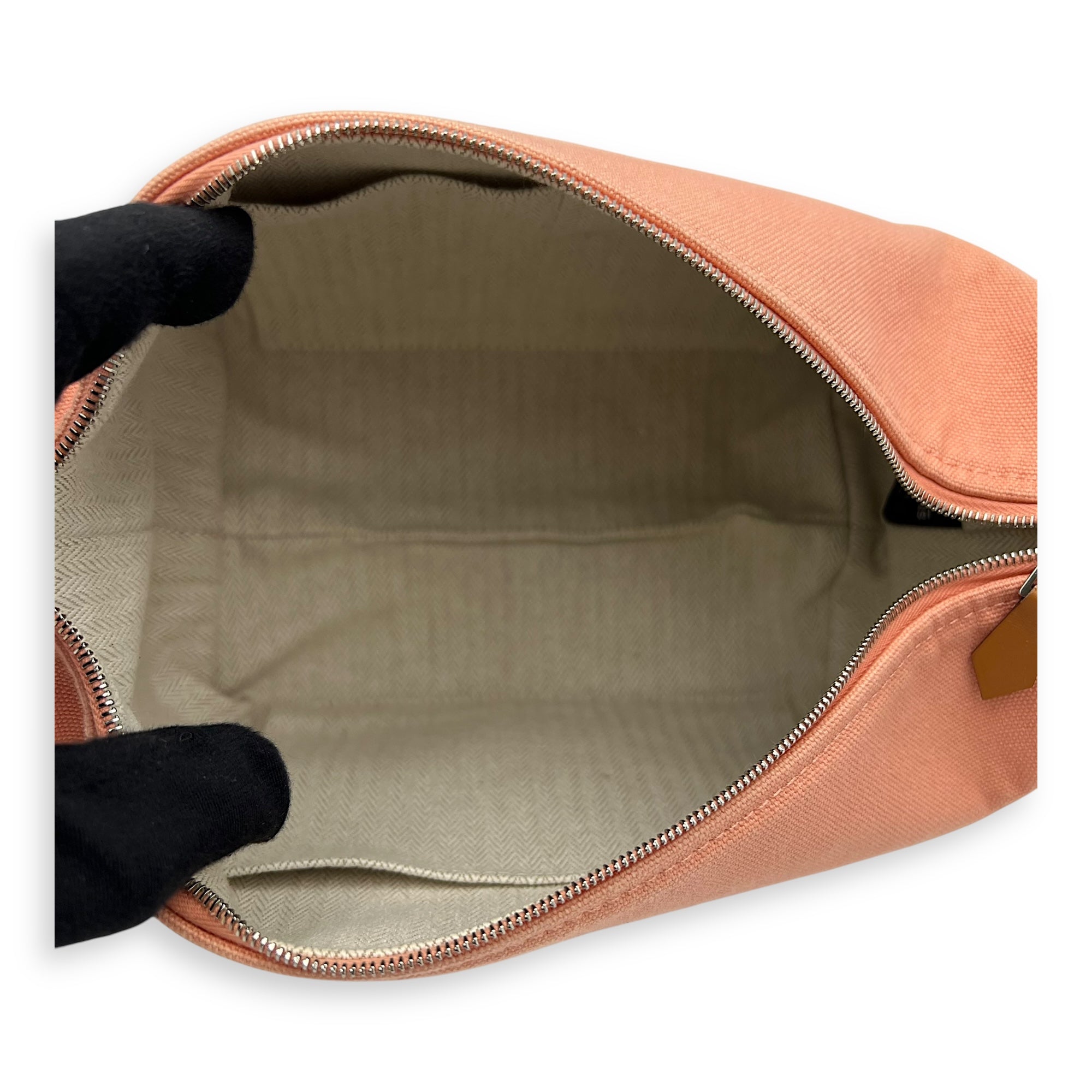 Bride a Brac Orange Top Handle Bag in Canvas, Palladium hardware - Image 7