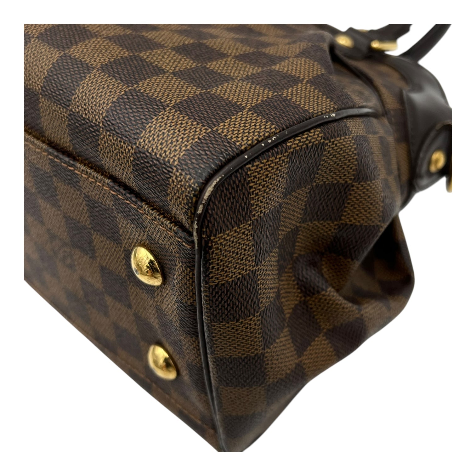 Trevi PM Damier Ebene Top Handle Bag in Coated Canvas, Gold hardware - Image 13