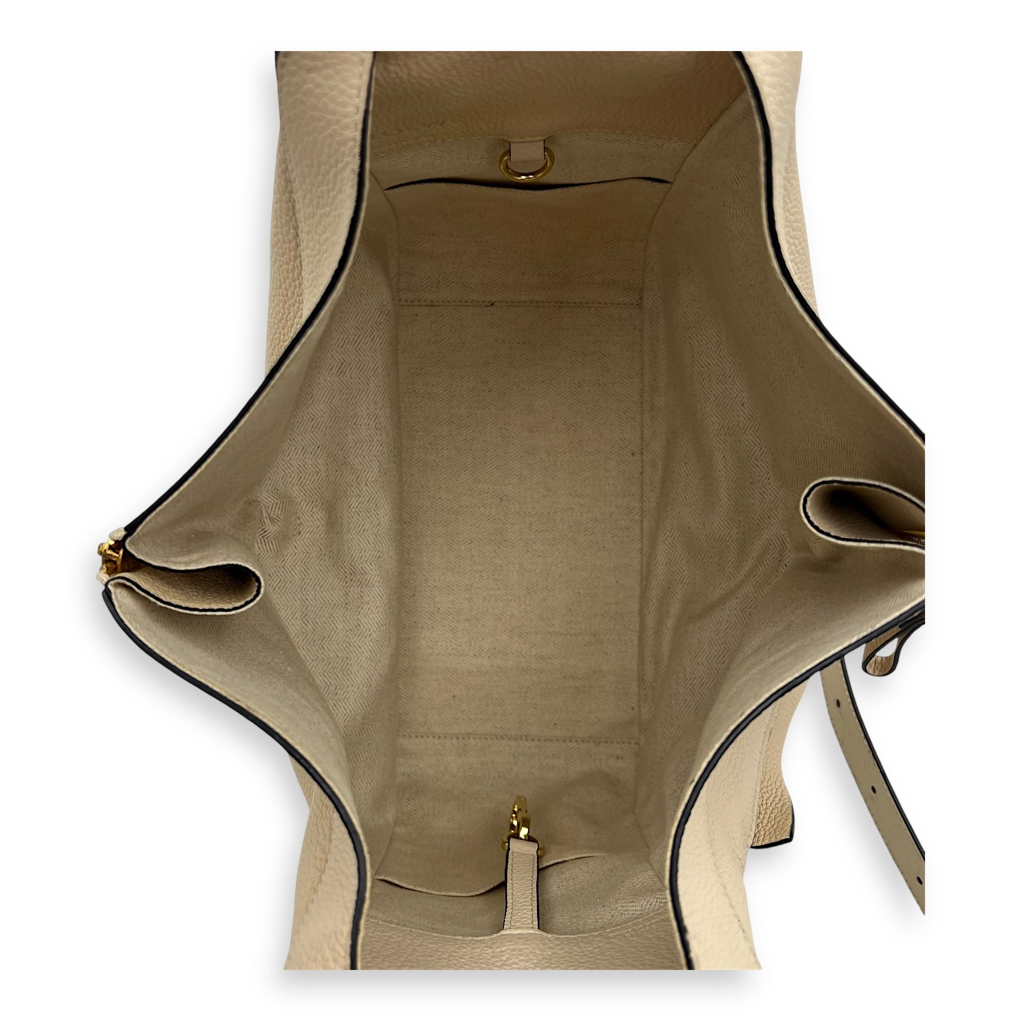 Hammock Small Beige Shoulder Bag in Calfskin, Gold hardware - Image 9