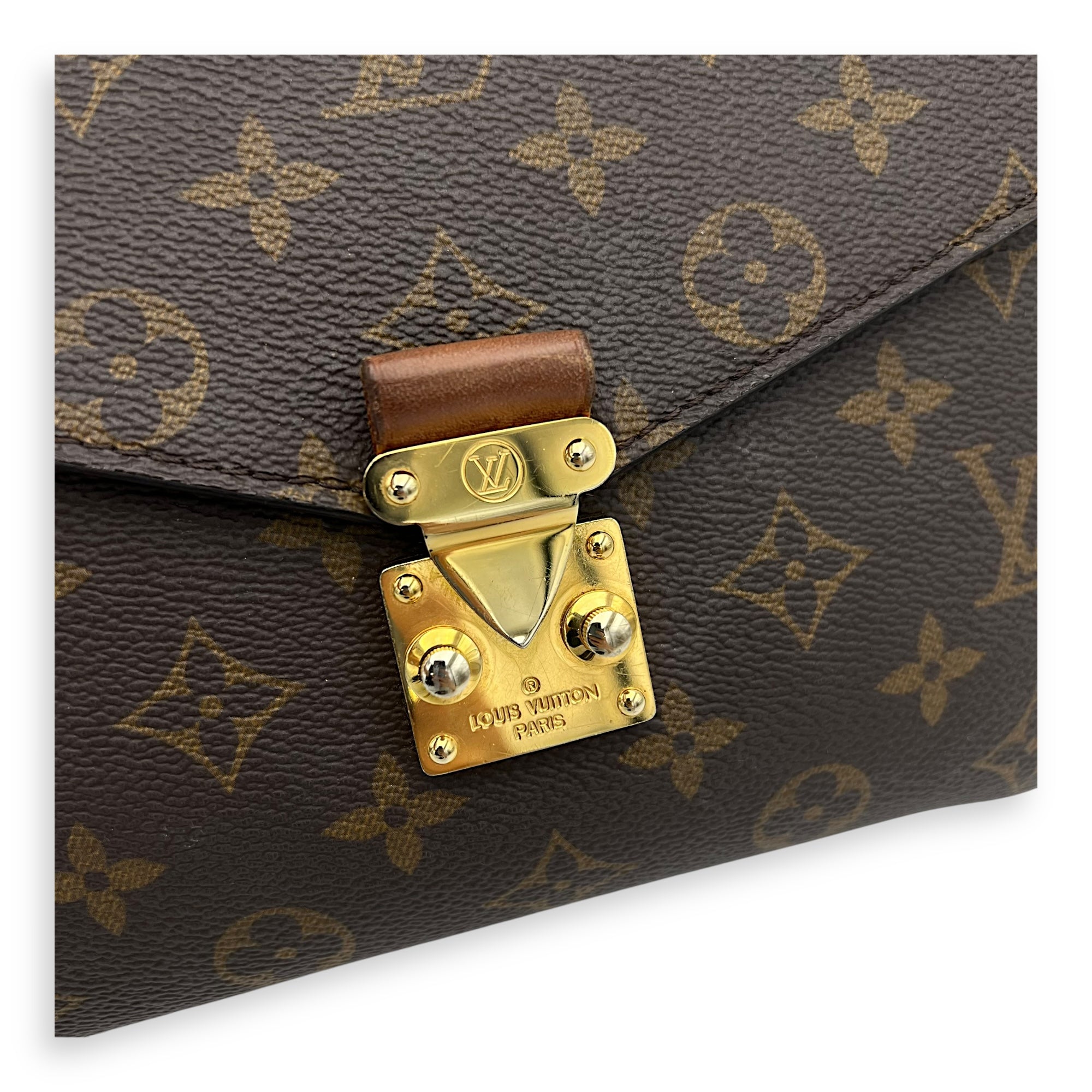 Metis Brown Crossbody Bag in Monogram Coated Canvas, Gold hardware - Image 9