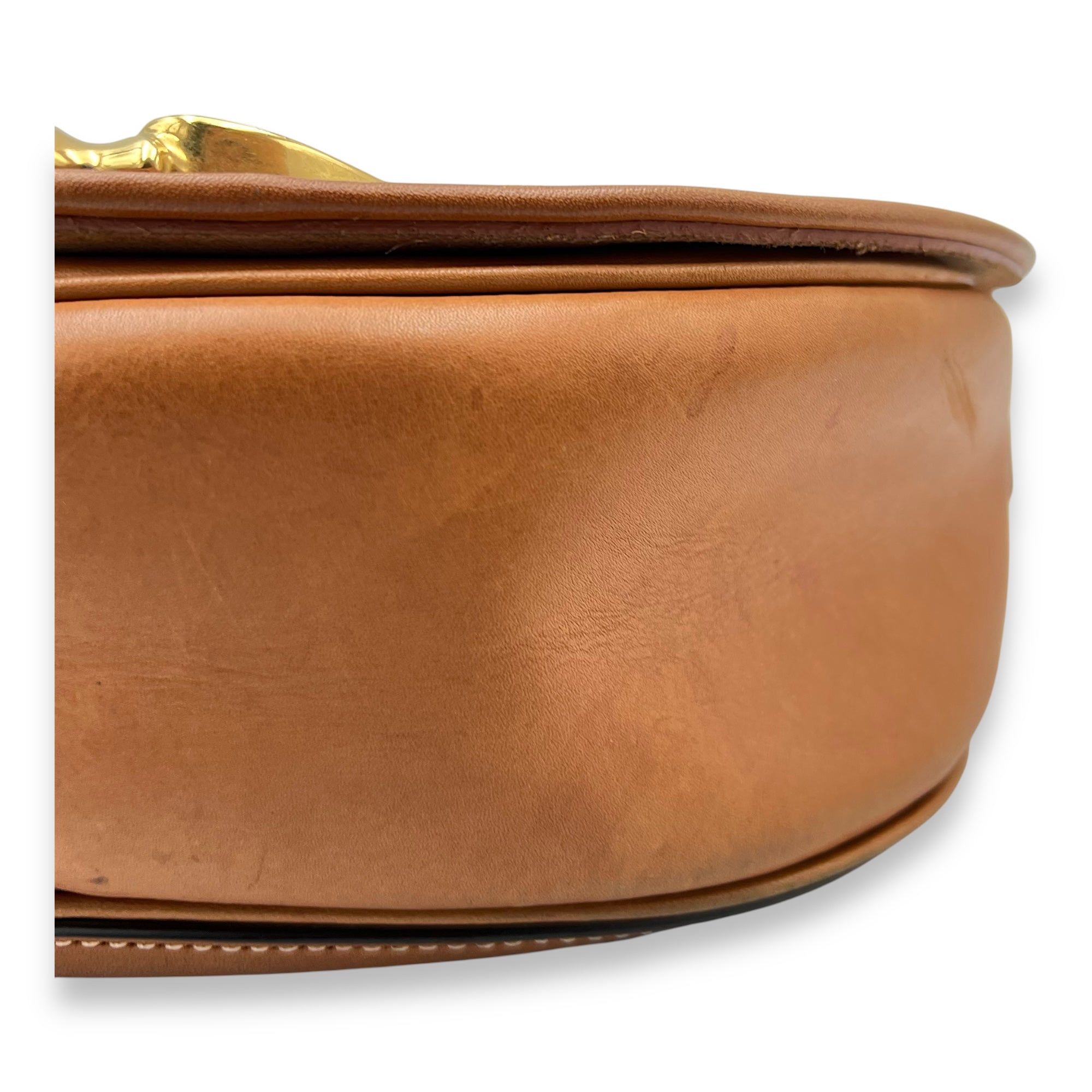 Camarat Crossbody Bag Brown in Calfskin, Gold hardware - Image 9